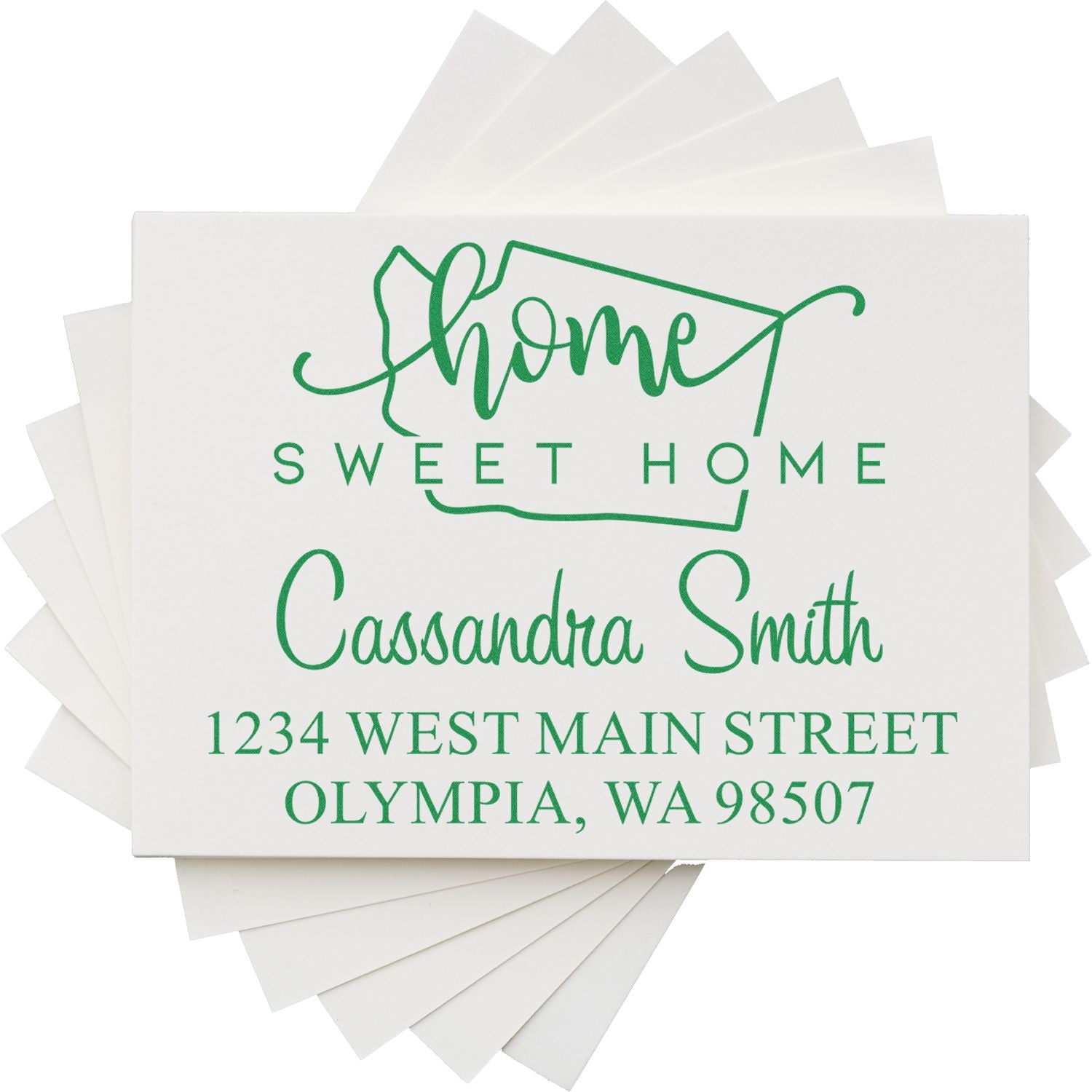 Wood Handle Home Sweet Home Washington Custom Name and Address Stamper