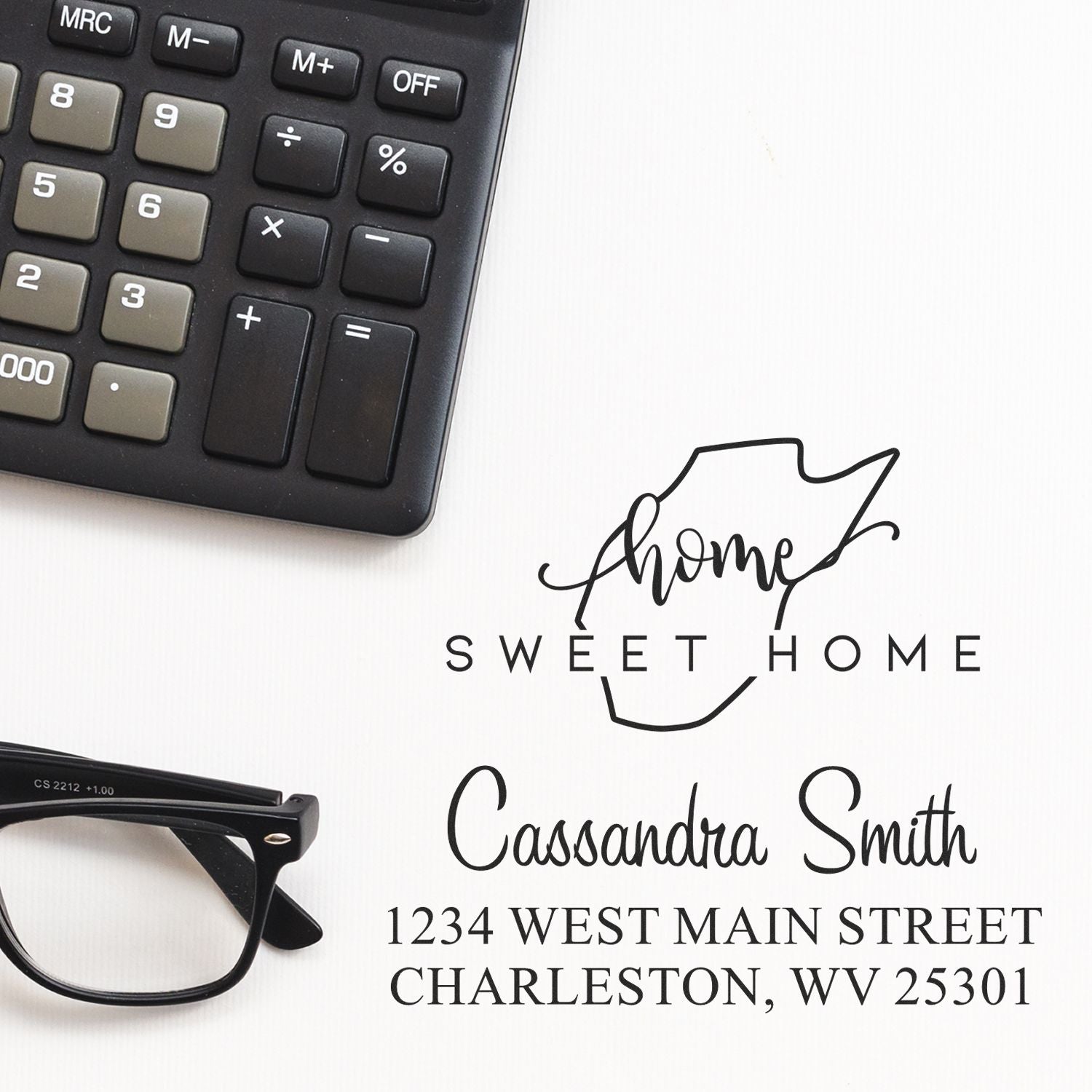 Self-Inking Home Sweet Home West Virginia Custom Home Address Stamper