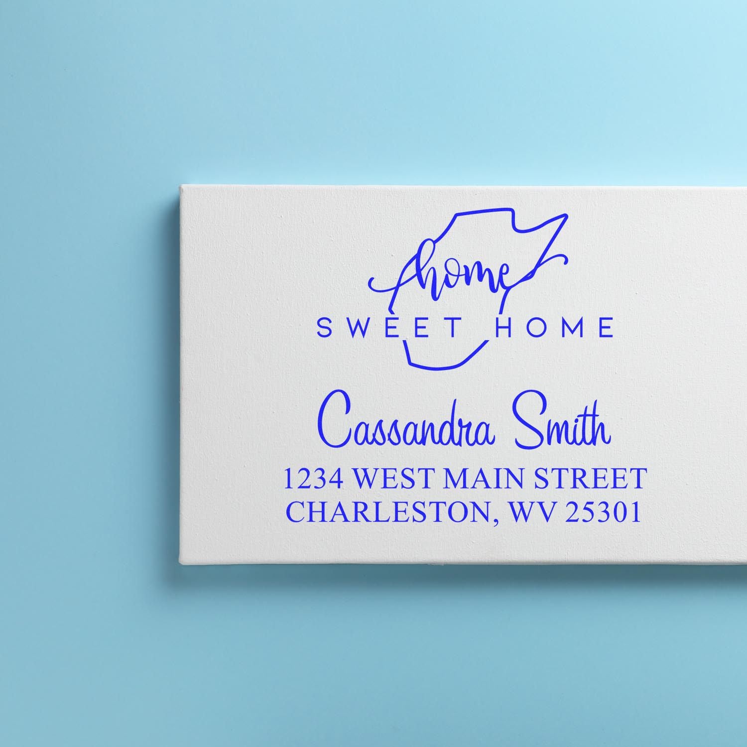 Self-Inking Home Sweet Home West Virginia Custom Home Address Stamper