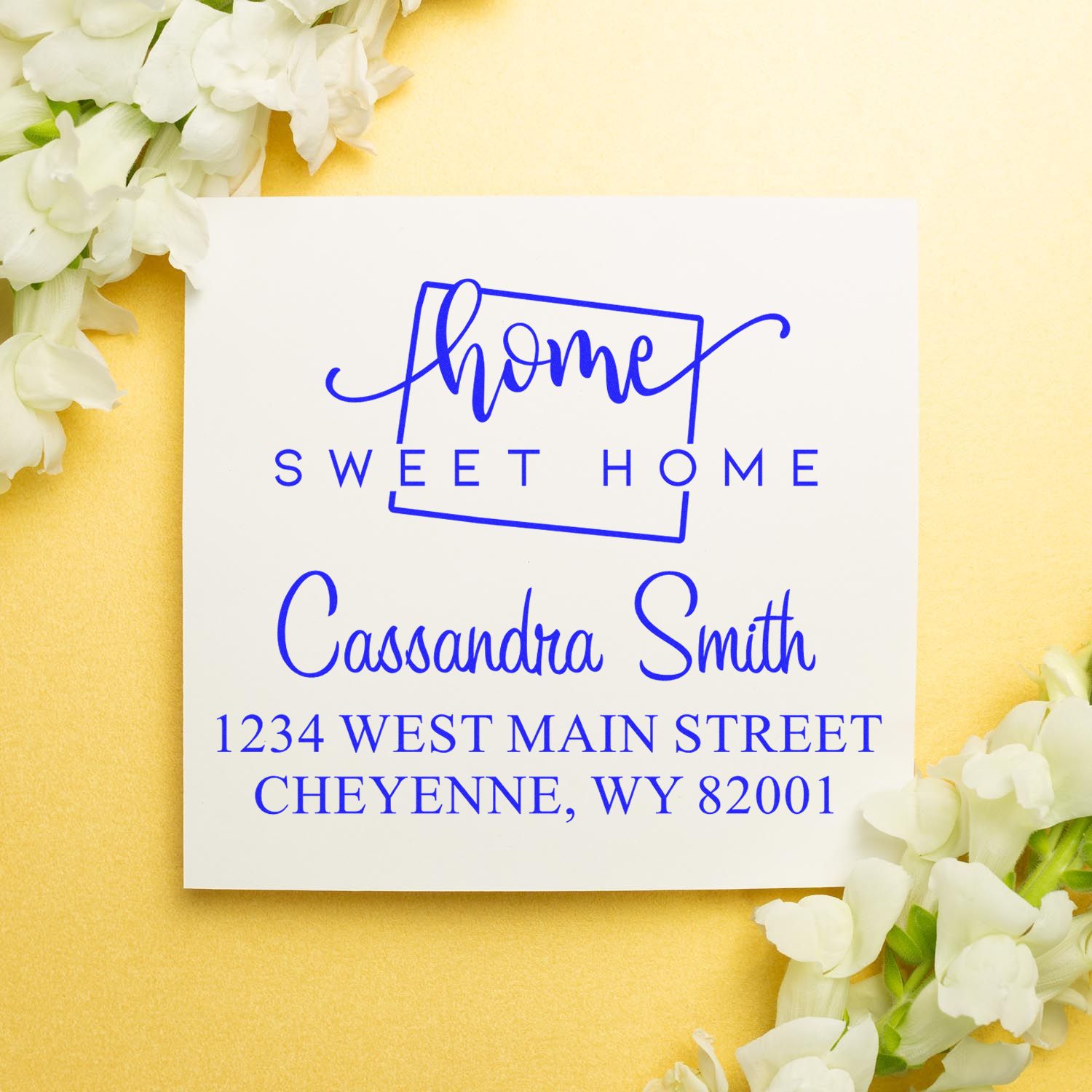 PSI Pre-Inked Home Sweet Home Wyoming Custom Mailing Address Rubber Stamp