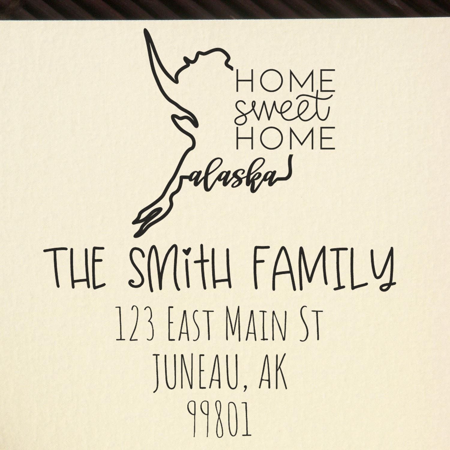 Slim Alaska Home Sweet Home Custom Address Label Stamper