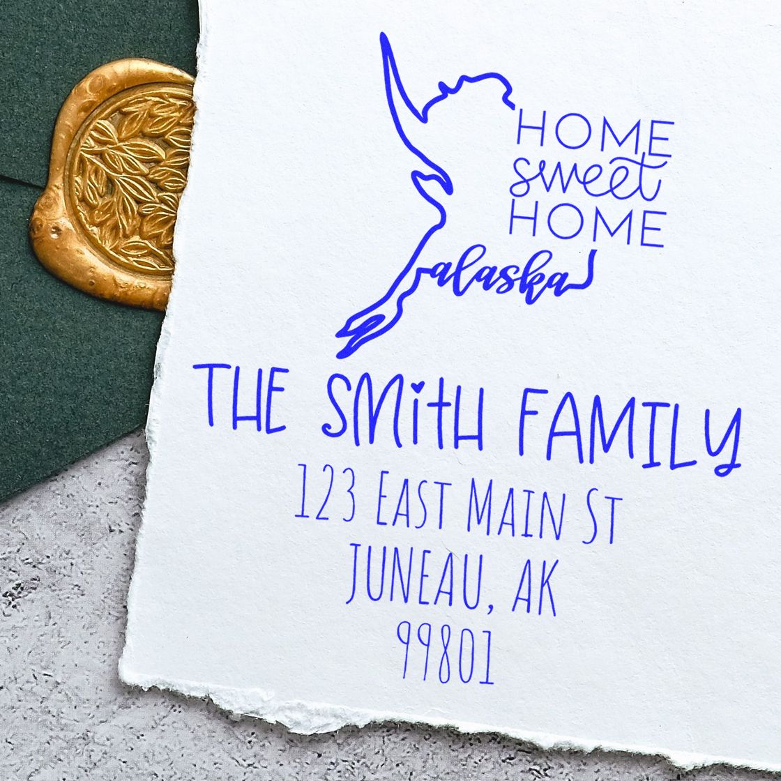 Slim Alaska Home Sweet Home Custom Address Label Stamper