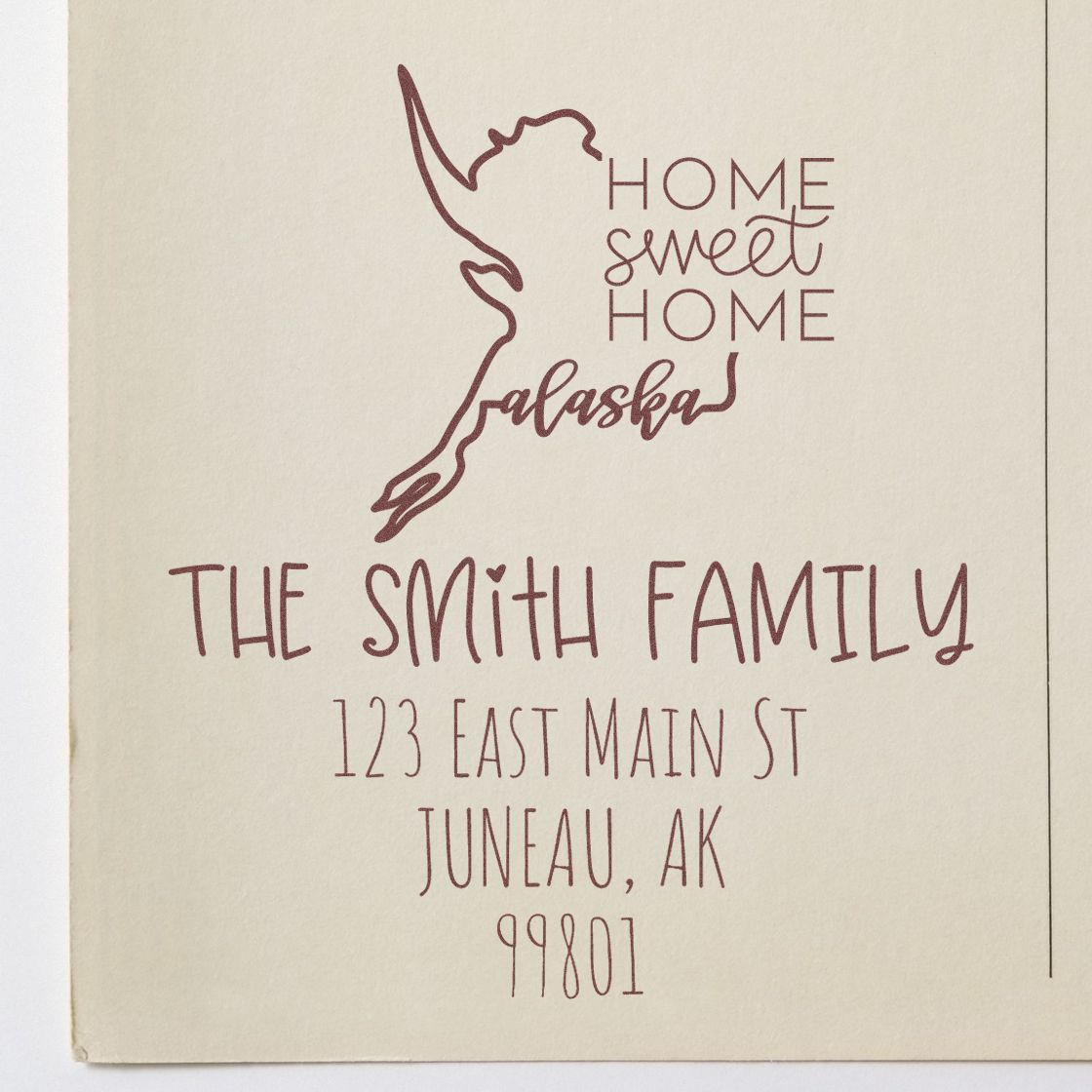 Slim Alaska Home Sweet Home Custom Address Label Stamper