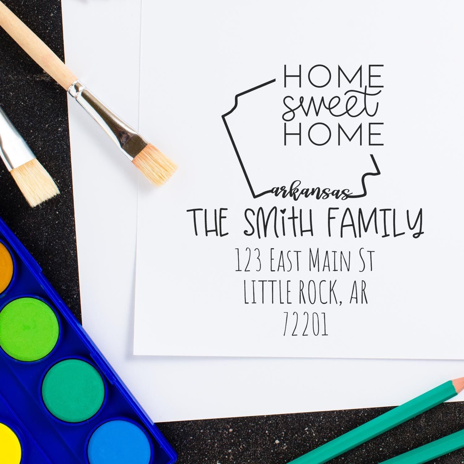 Self-Inking Arkansas Home Sweet Home Custom Address Return Rubber Stamp