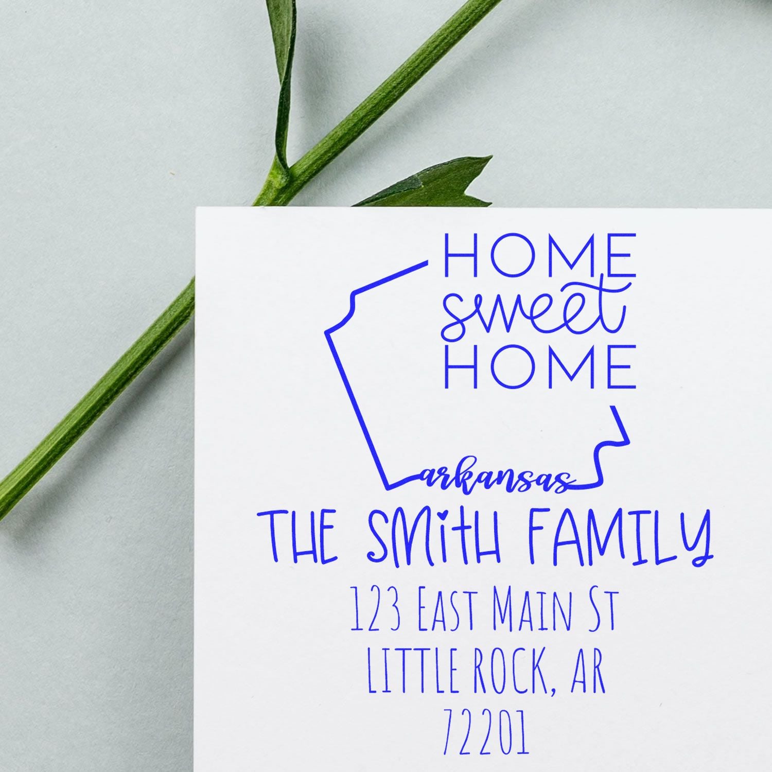 Slim Arkansas Home Sweet Home Customized Address Stamp