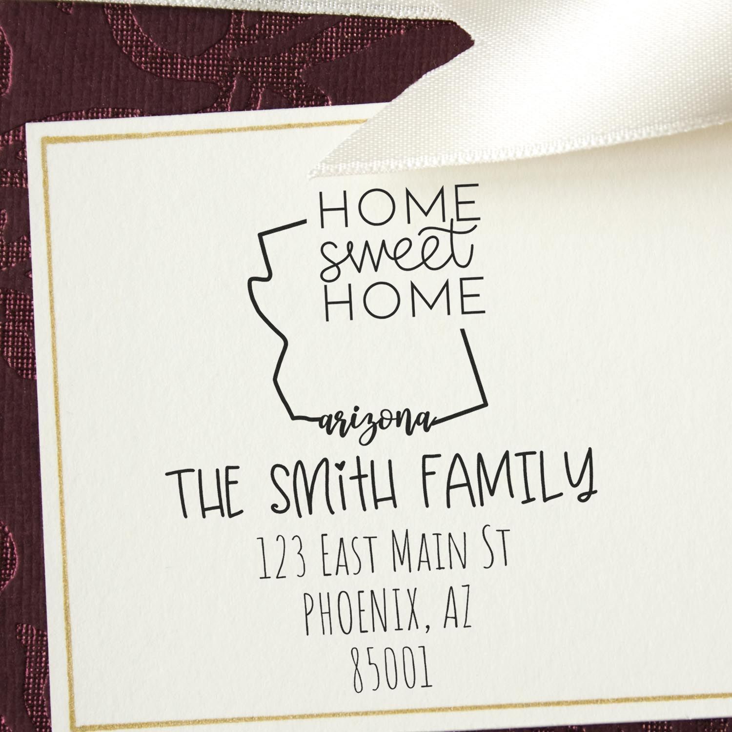 Wood Handle Arizona Home Sweet Home Custom Mail Rubber Stamp