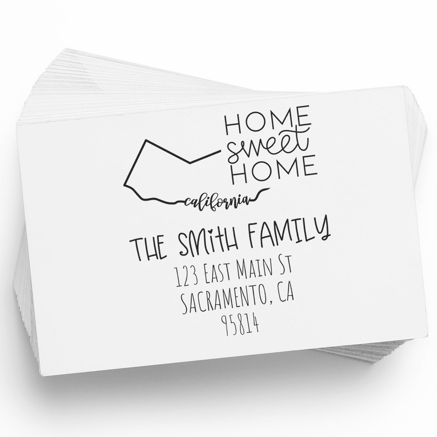 Slim California Home Sweet Home Customized Address Stamper