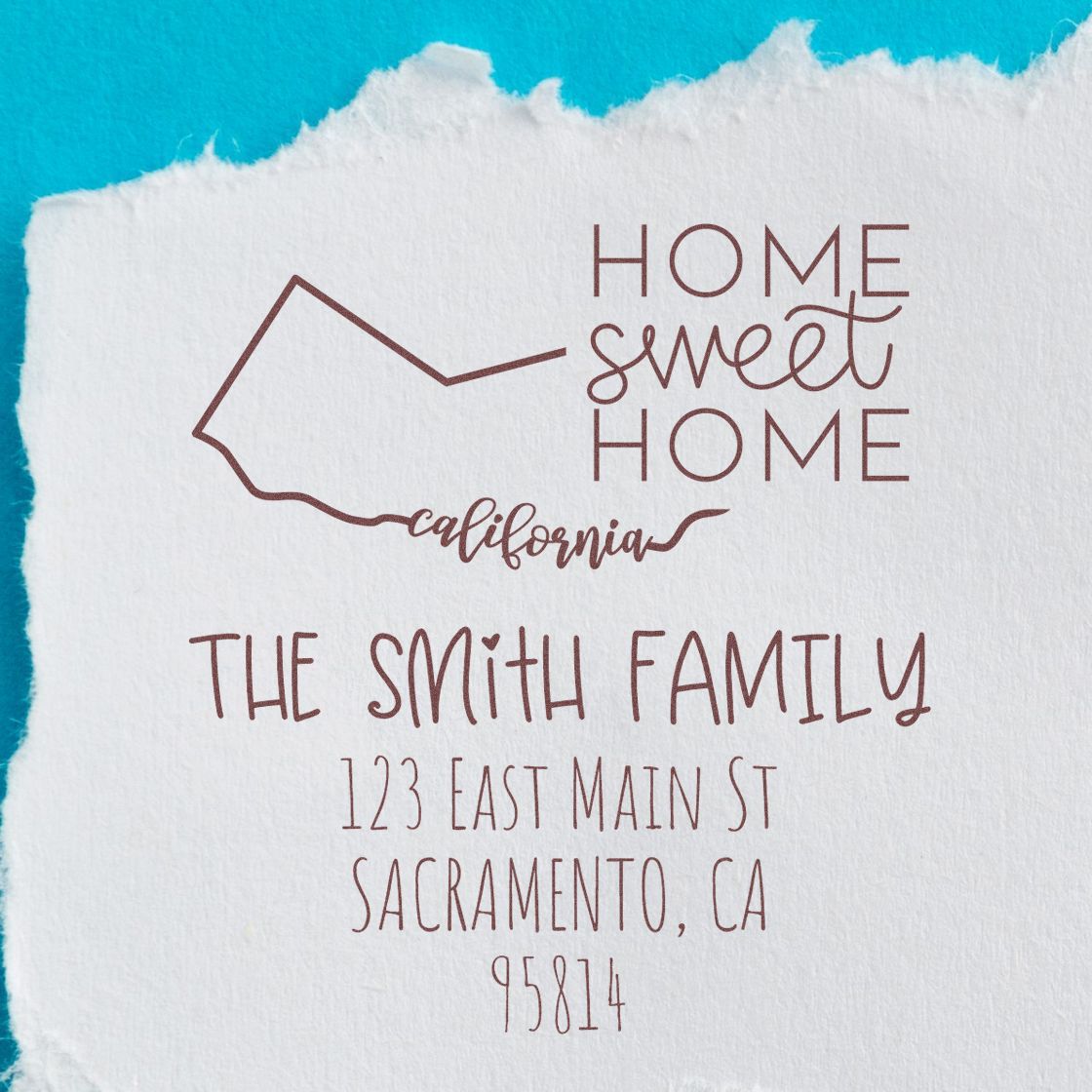 Self-Inking California Home Sweet Home Custom Mailing Address Stamp