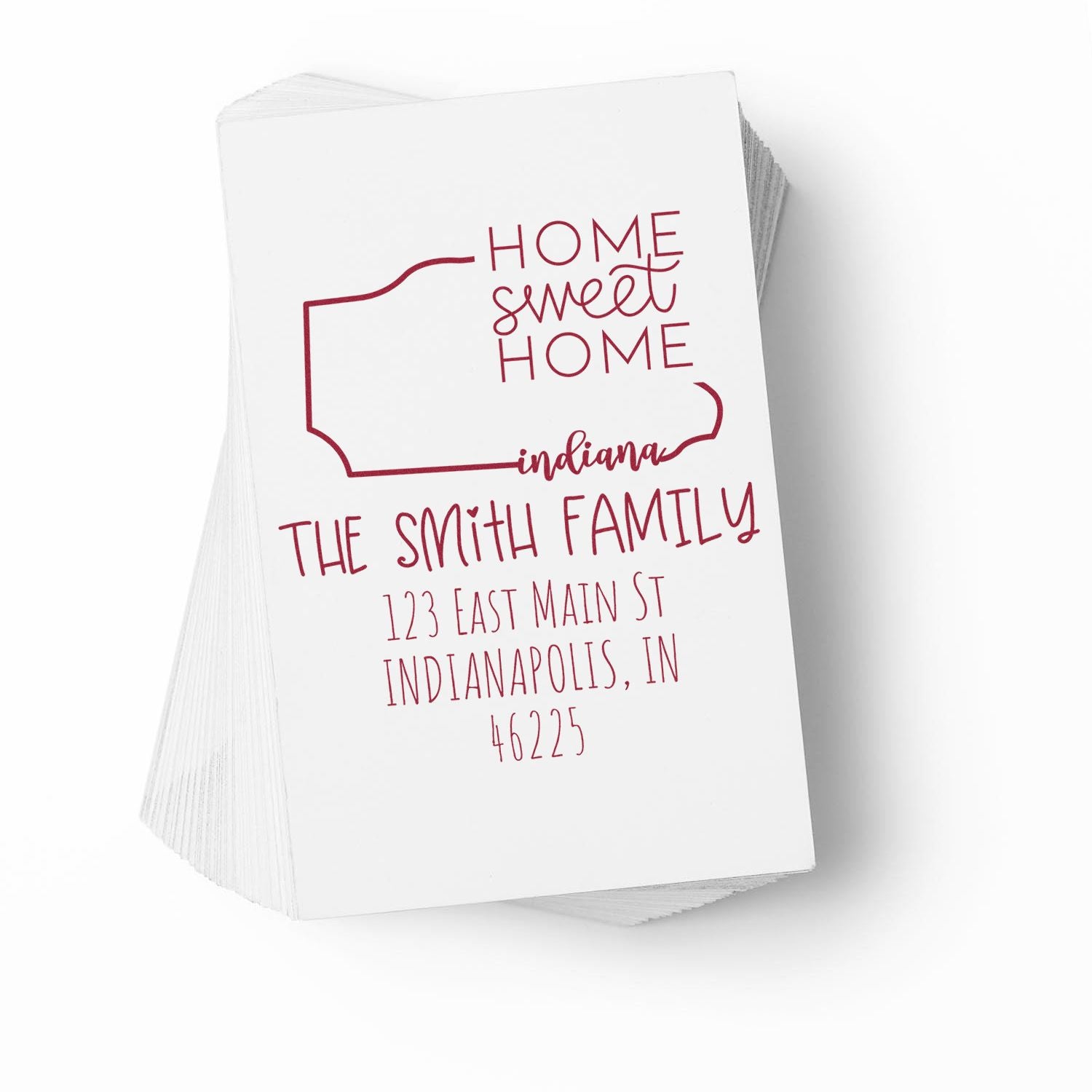 Self-Inking Indiana Home Sweet Home Custom Home Address for Envelopes Stamp