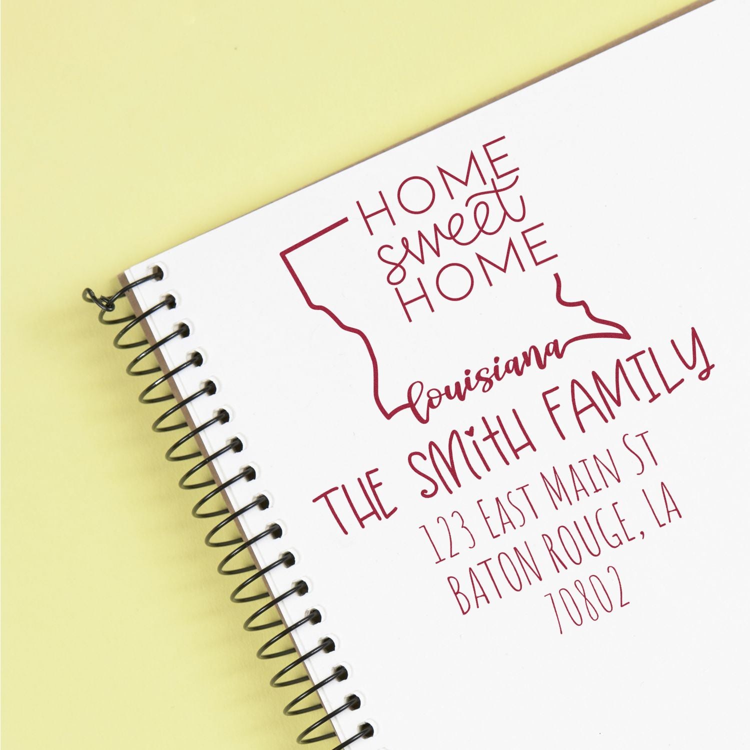 Slim Louisiana Home Sweet Home Customized Mail Pre-Inked Stamp