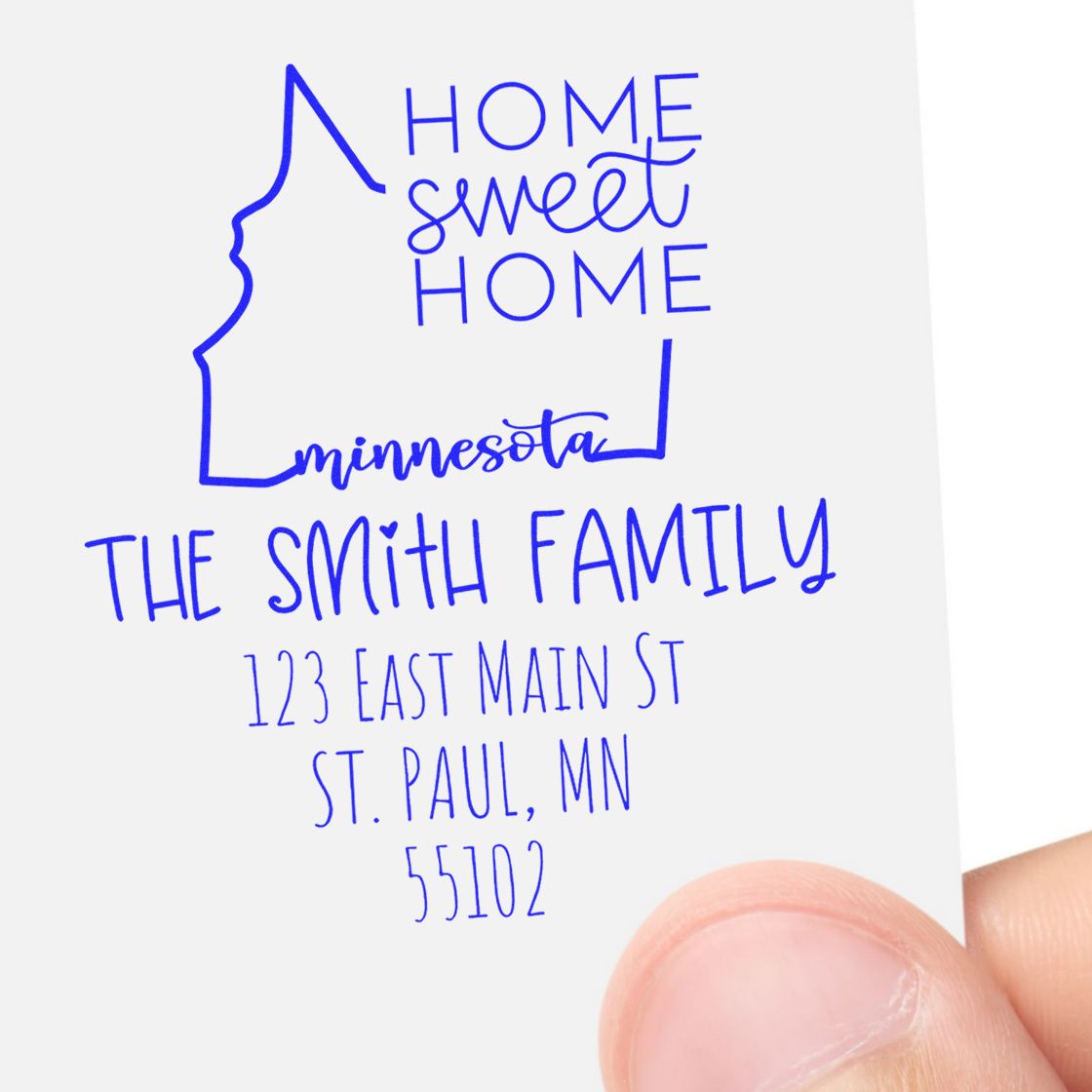 Slim Minnesota Home Sweet Home Customized New Home Address Stamper