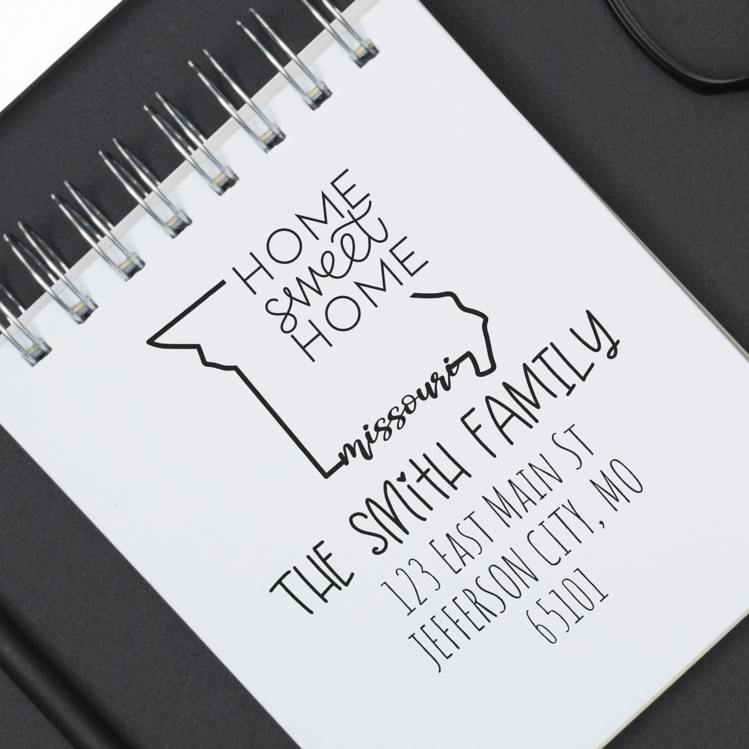 Self-Inking Missouri Home Sweet Home Customized Return Address Rubber Stamp