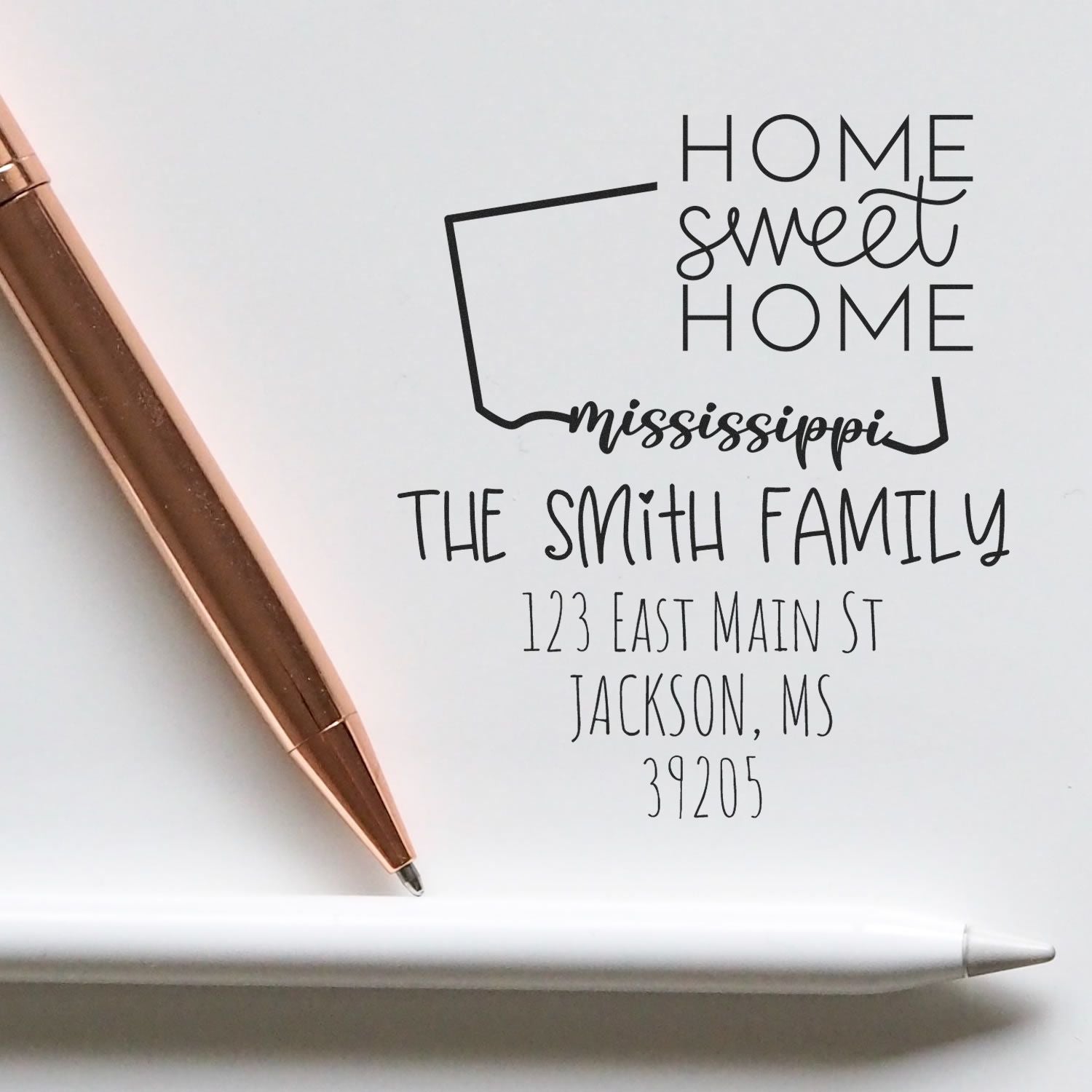 Self-Inking Mississippi Home Sweet Home Customized Return Address Stamper