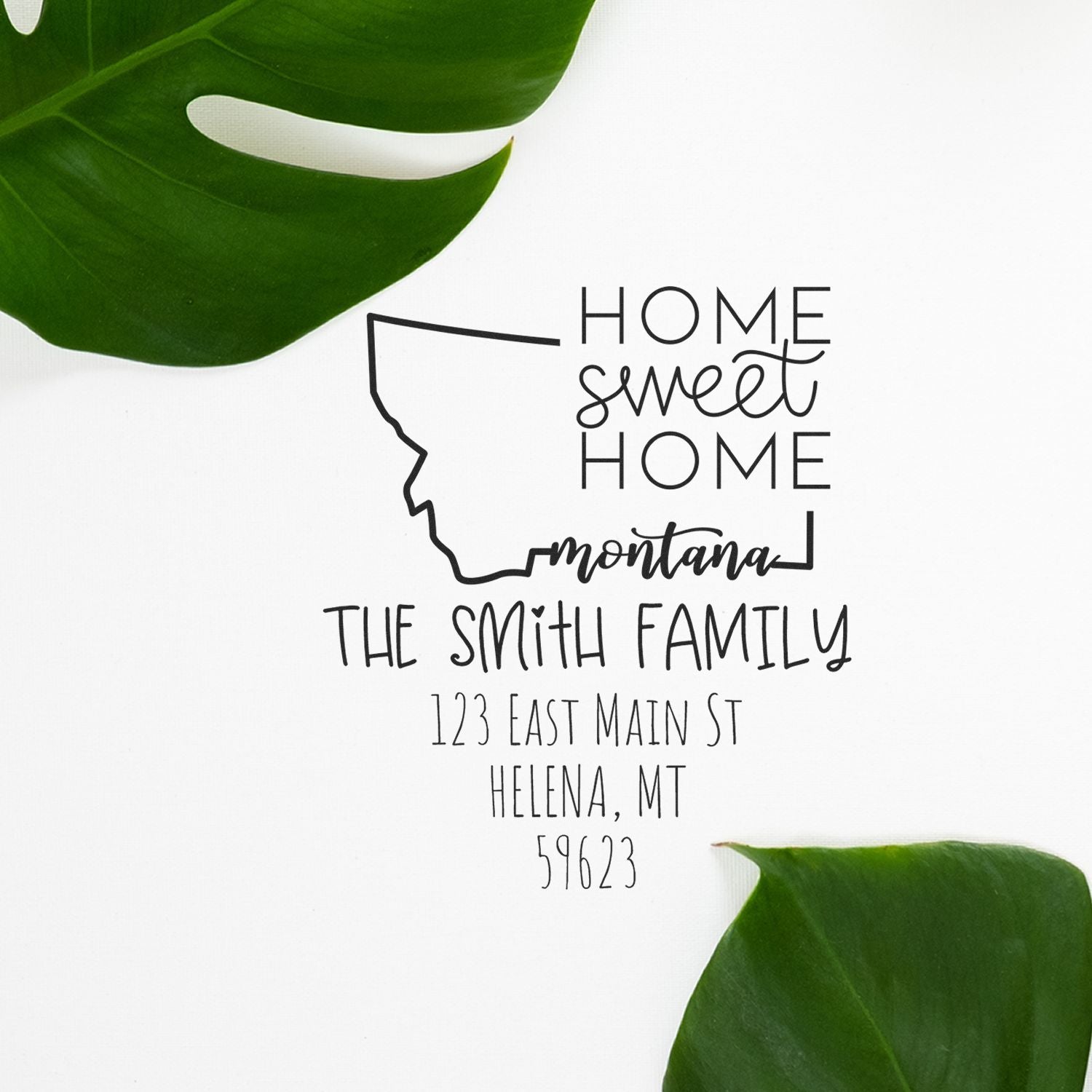 PSI Pre-Inked Montana Home Sweet Home Customized Mail Rubber Stamp