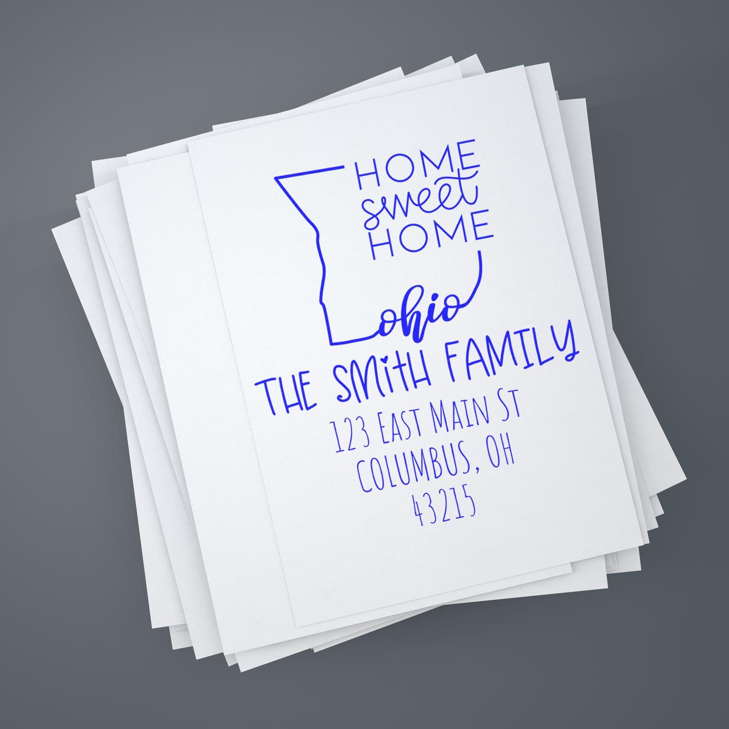 Slim Ohio Home Sweet Home Customized New Address Stamper