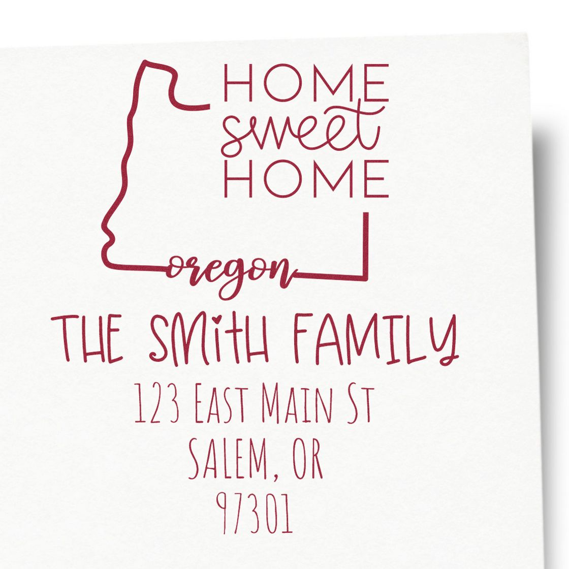 Self-Inking Oregon Home Sweet Home Customized Home Address Rubber Stamp