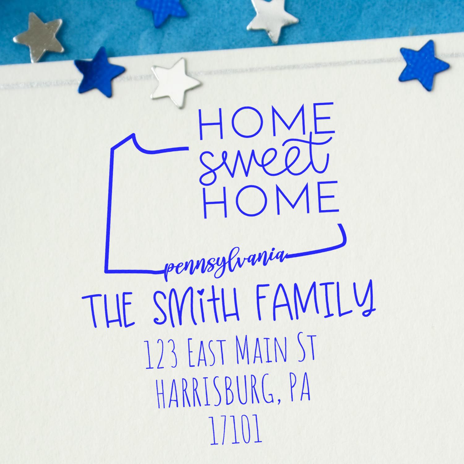 Wood Handle Pennsylvania Home Sweet Home Customized Mailing Stamper