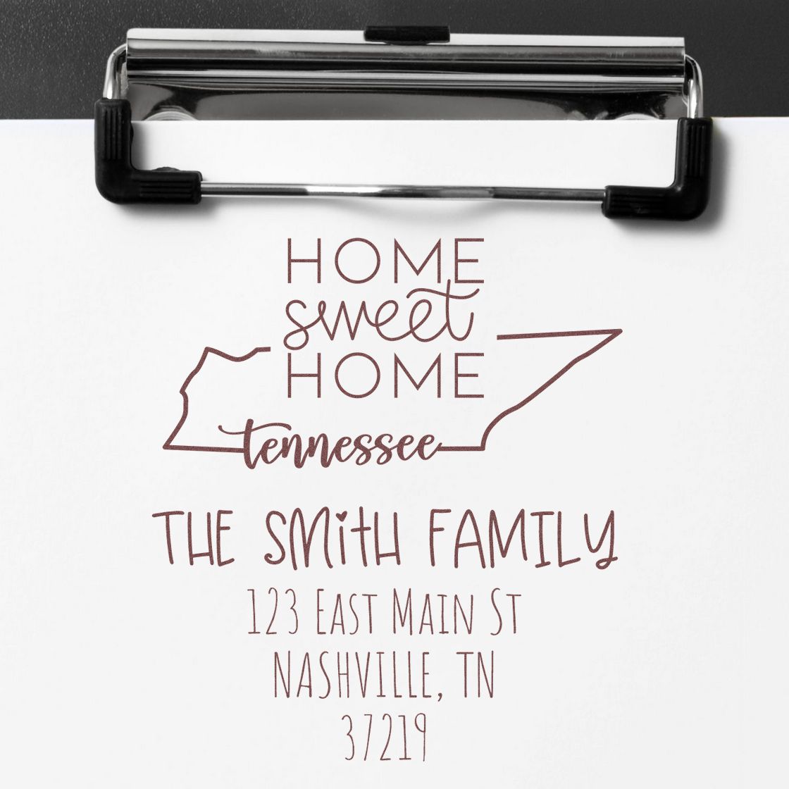 Self-Inking Tennessee Home Sweet Home Customized Address Return Stamper