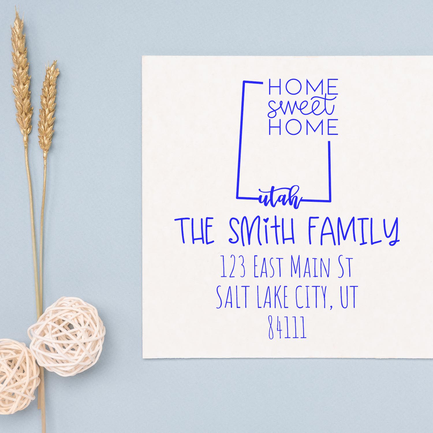 Self-Inking Utah Home Sweet Home Customized Mailing Address Stamp