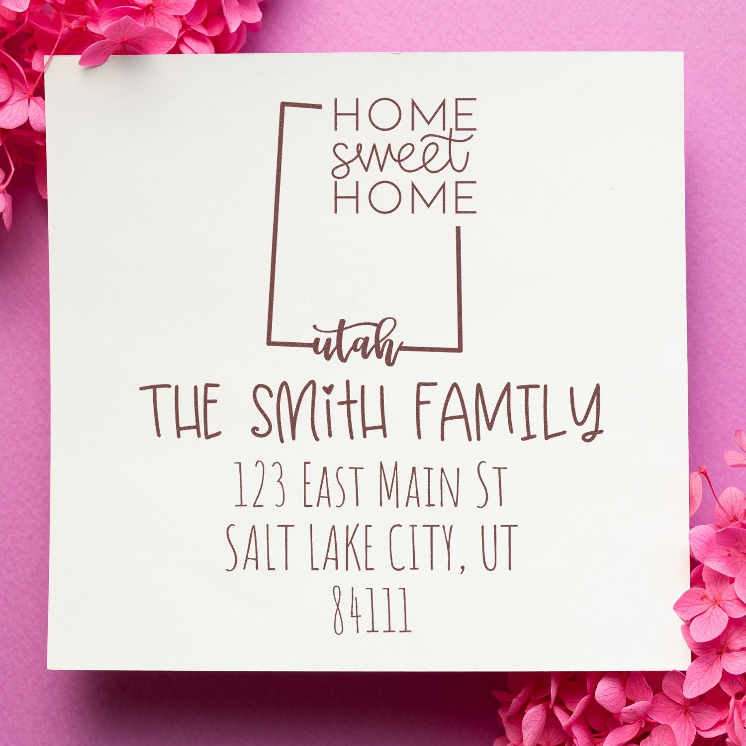 Slim Utah Home Sweet Home Customizable Address Stamper