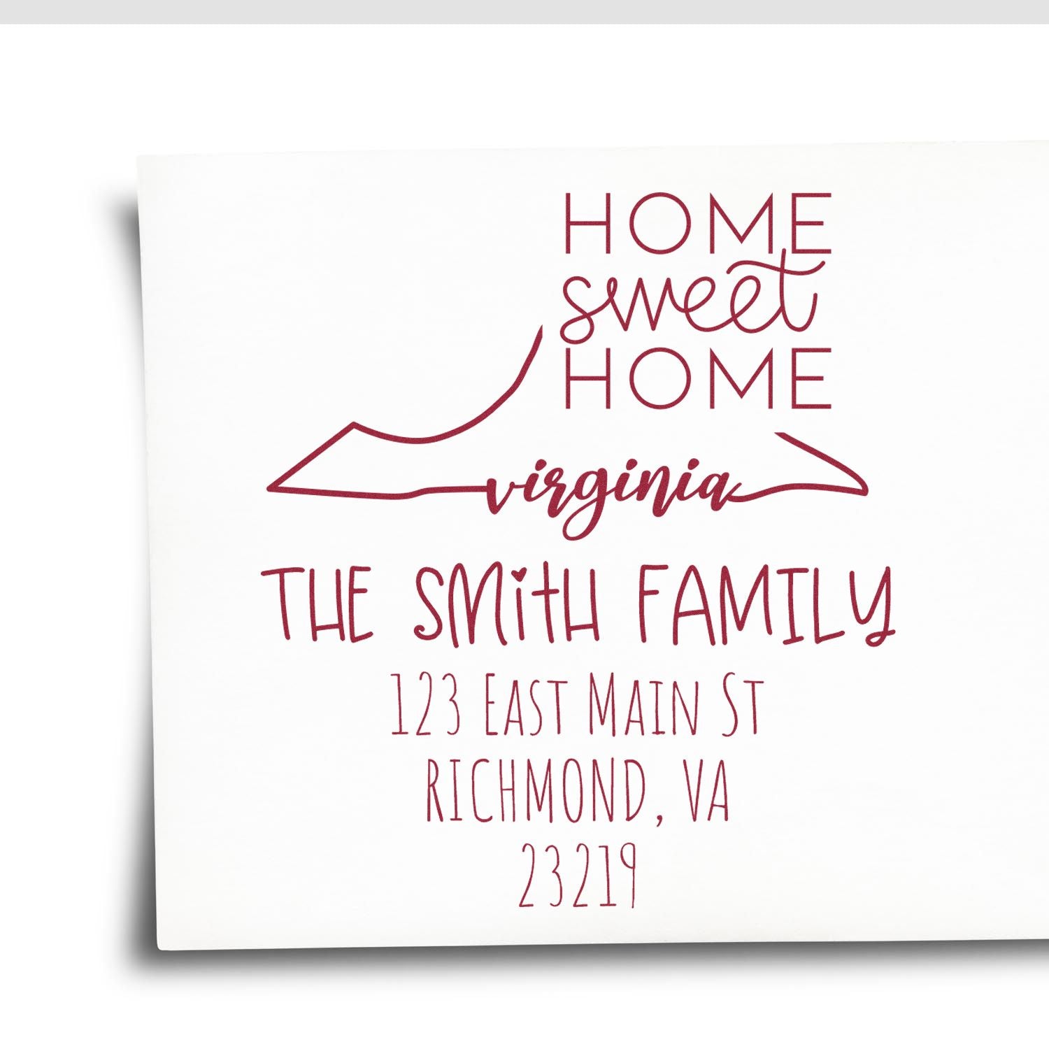 Wood Handle Virginia Home Sweet Home Customized New Home Address Stamp