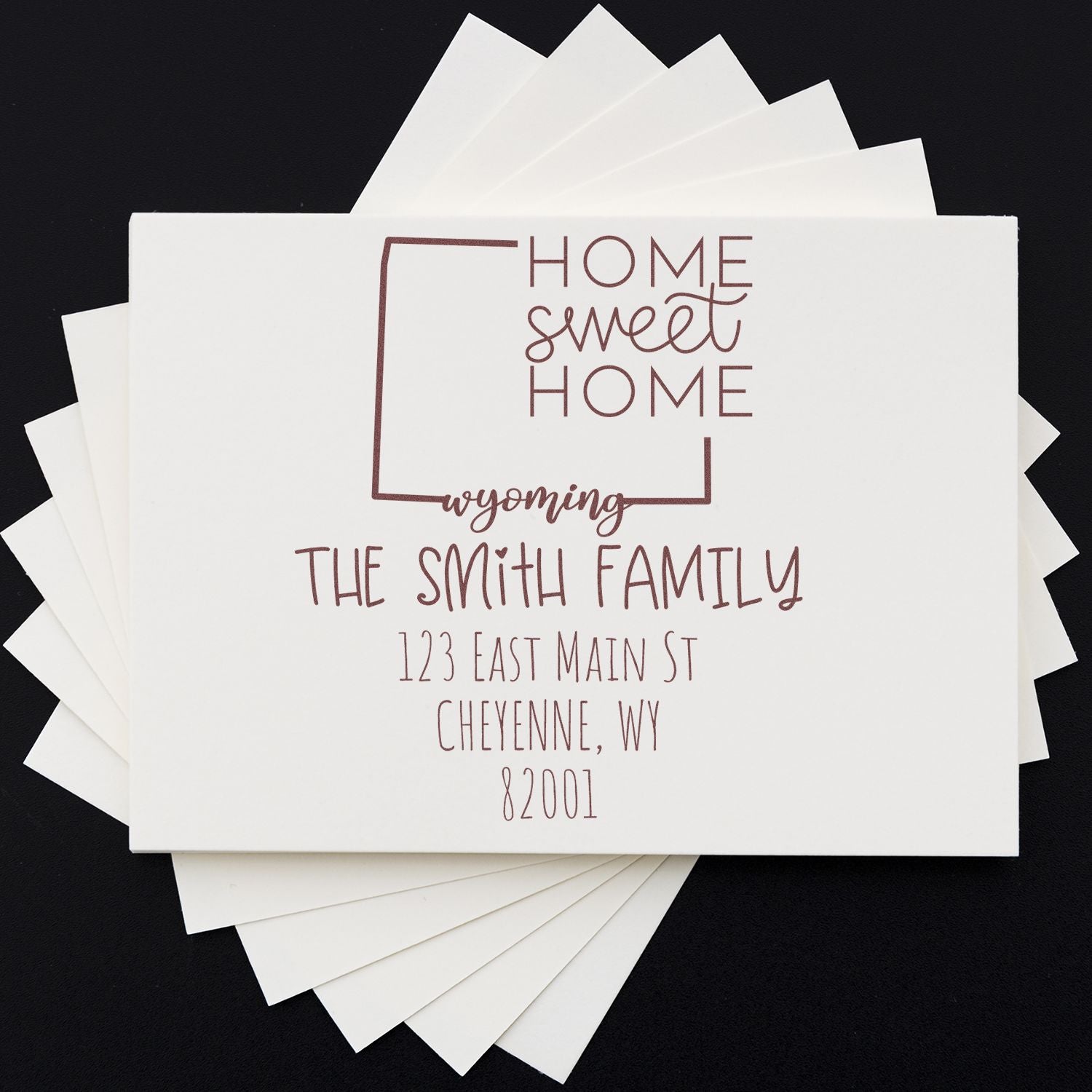 PSI Pre-Inked Wyoming Home Sweet Home Customized Address Label Rubber Stamp