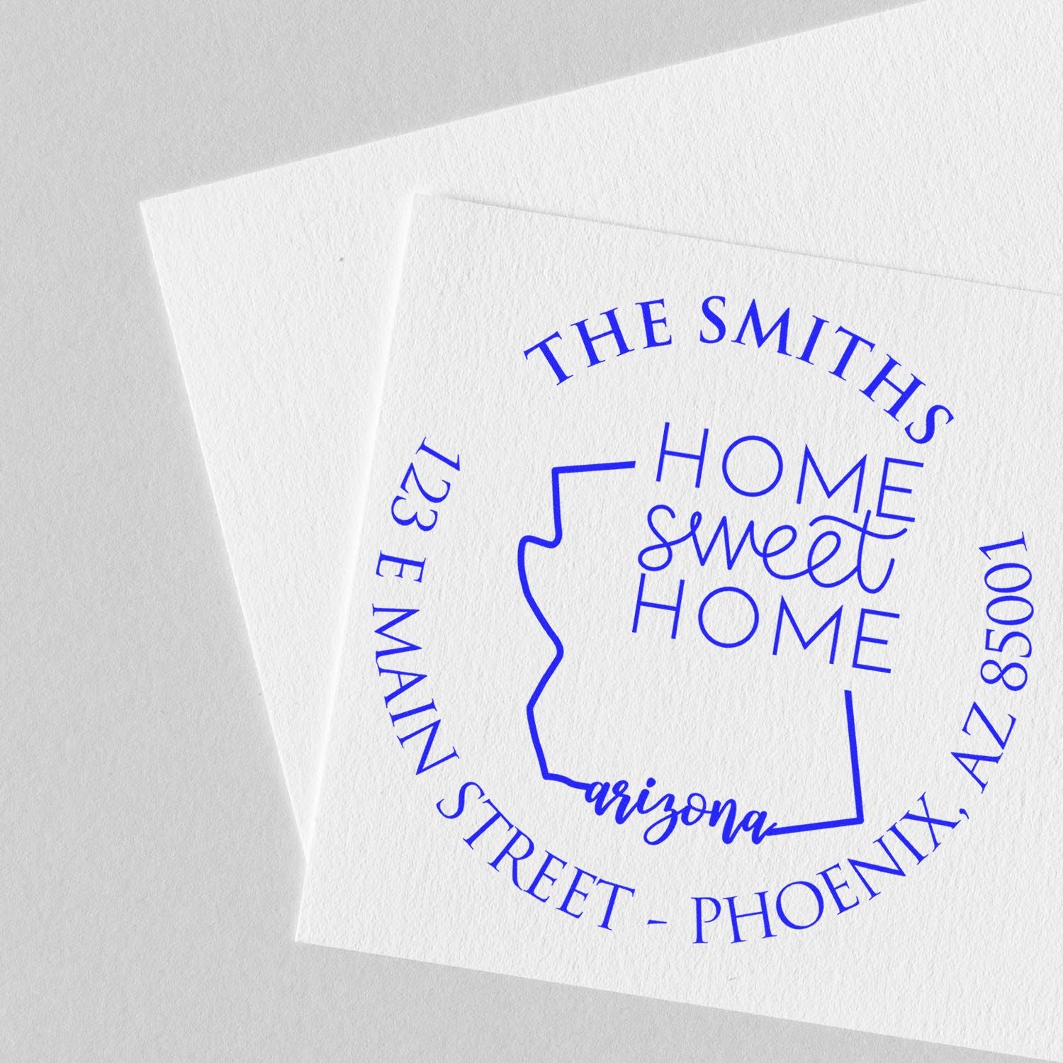 Wooden Handle Round Arizona State Home Sweet Home Address Label Rubber Stamp