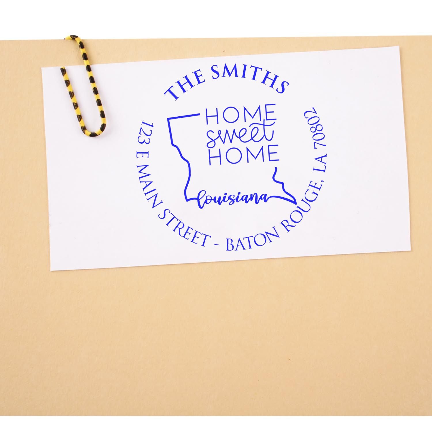 Self-Inking Round Kentucky State Home Sweet Home Personalized Name and Address Rubber Stamp