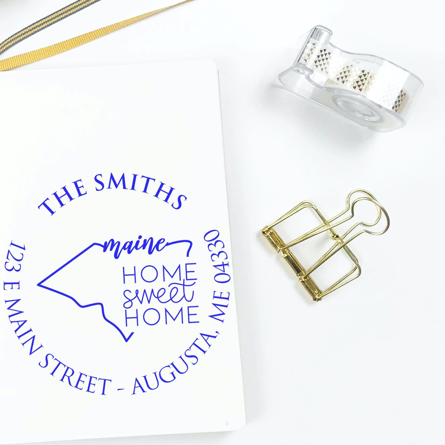 Wooden Handle Round Maine State Home Sweet Home Custom Home Address For Envelopes Rubber Stamp