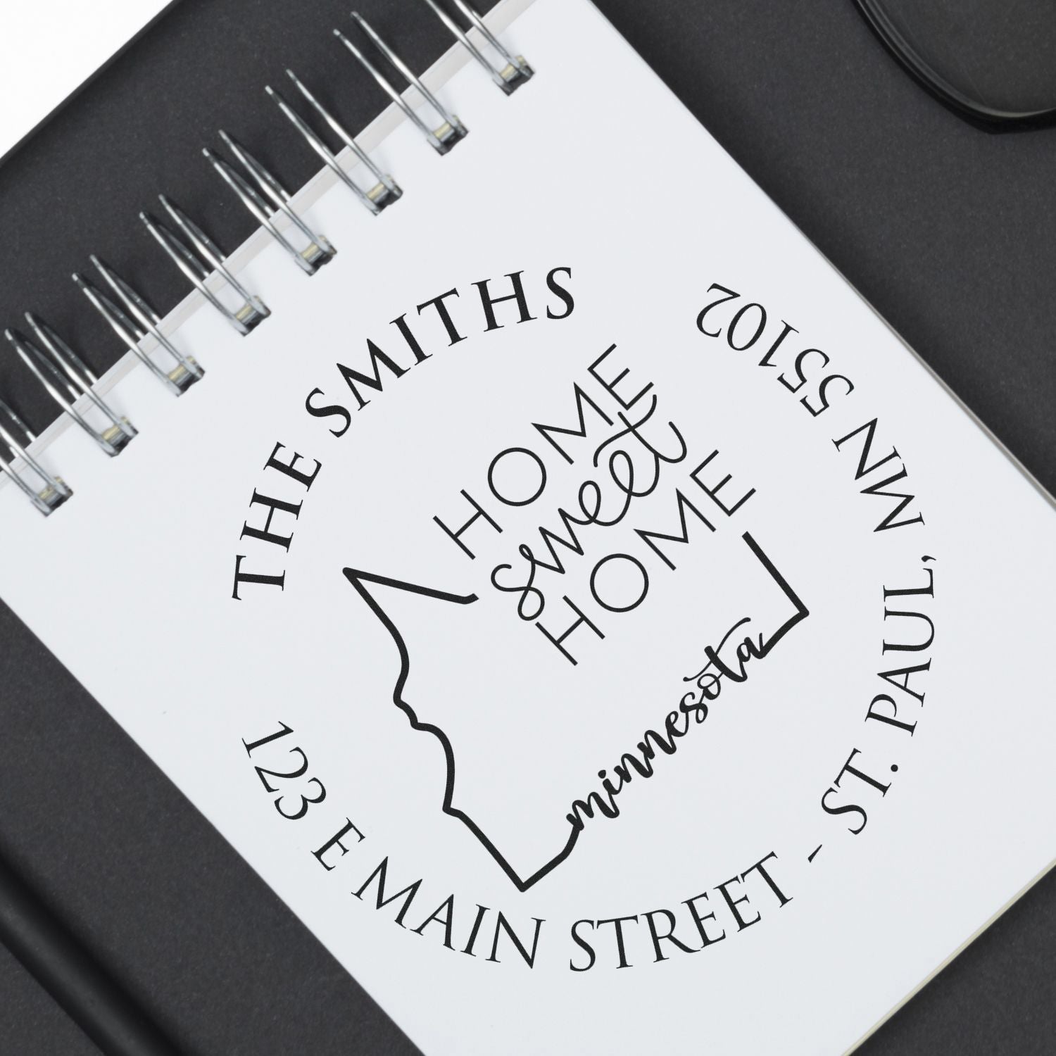 Slim Minnesota State Home Sweet Home Custom-Made Return Address Stamp