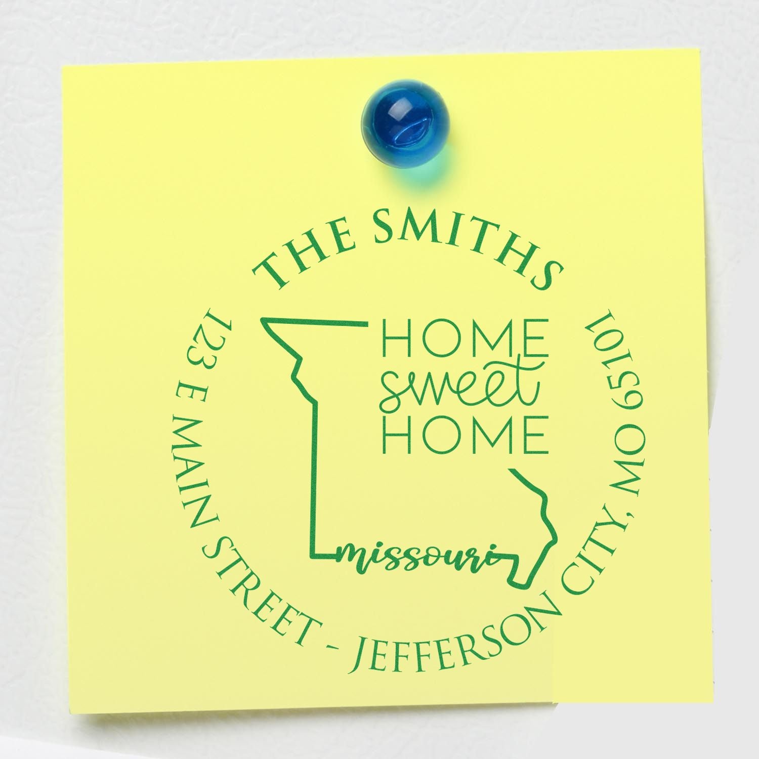 Wooden Handle Round Missouri State Home Sweet Home Custom Mail Address Rubber Stamp