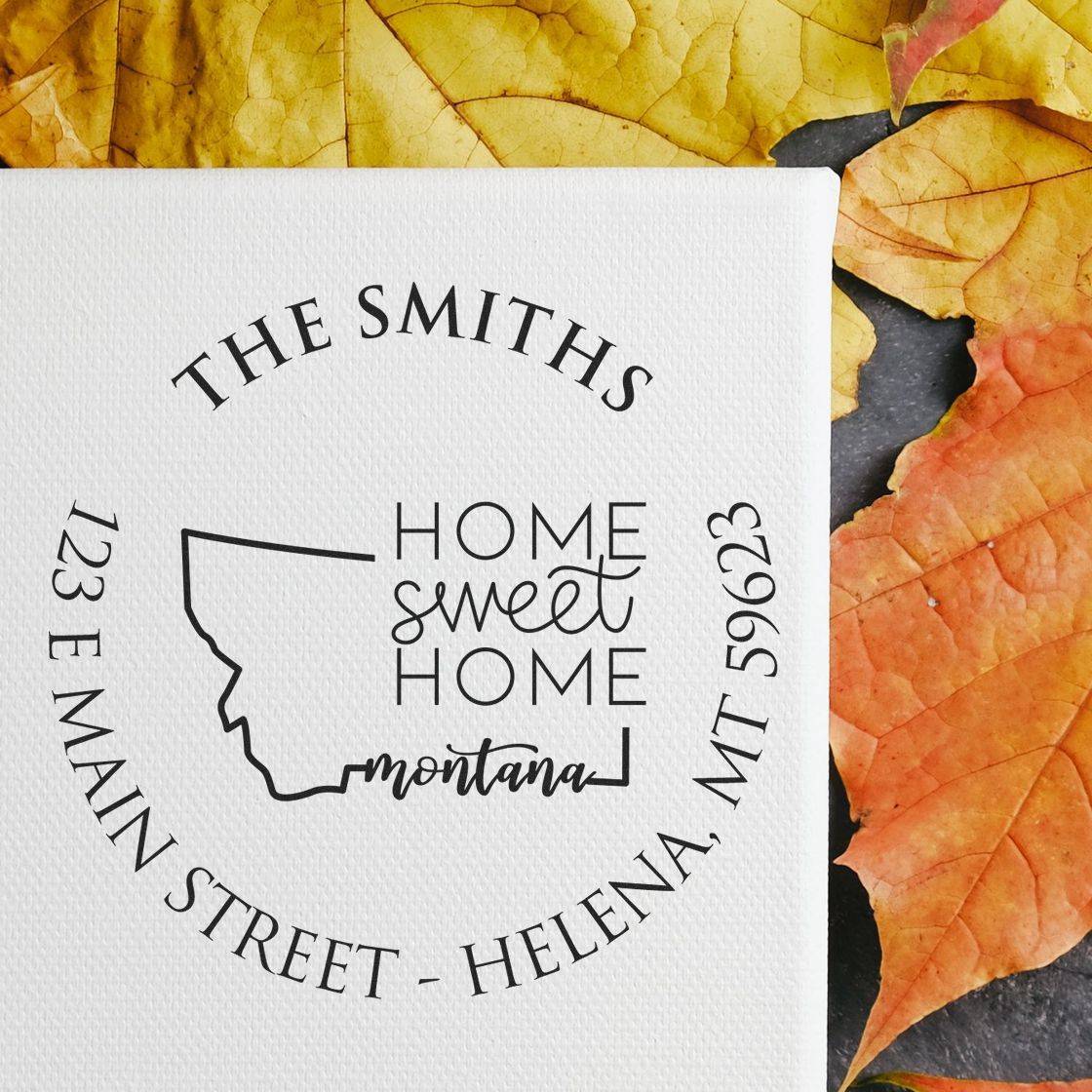 Slim Montana State Home Sweet Home Home Address For Envelopes Stamp