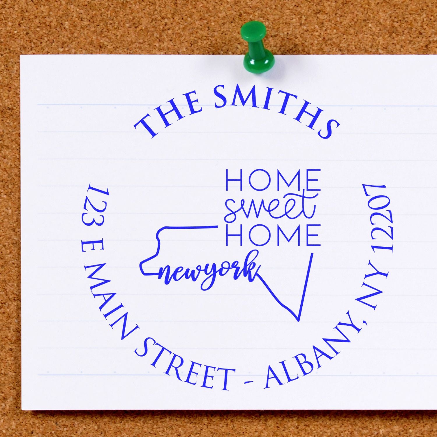 Slim New York State Home Sweet Home Mail Address Stamp