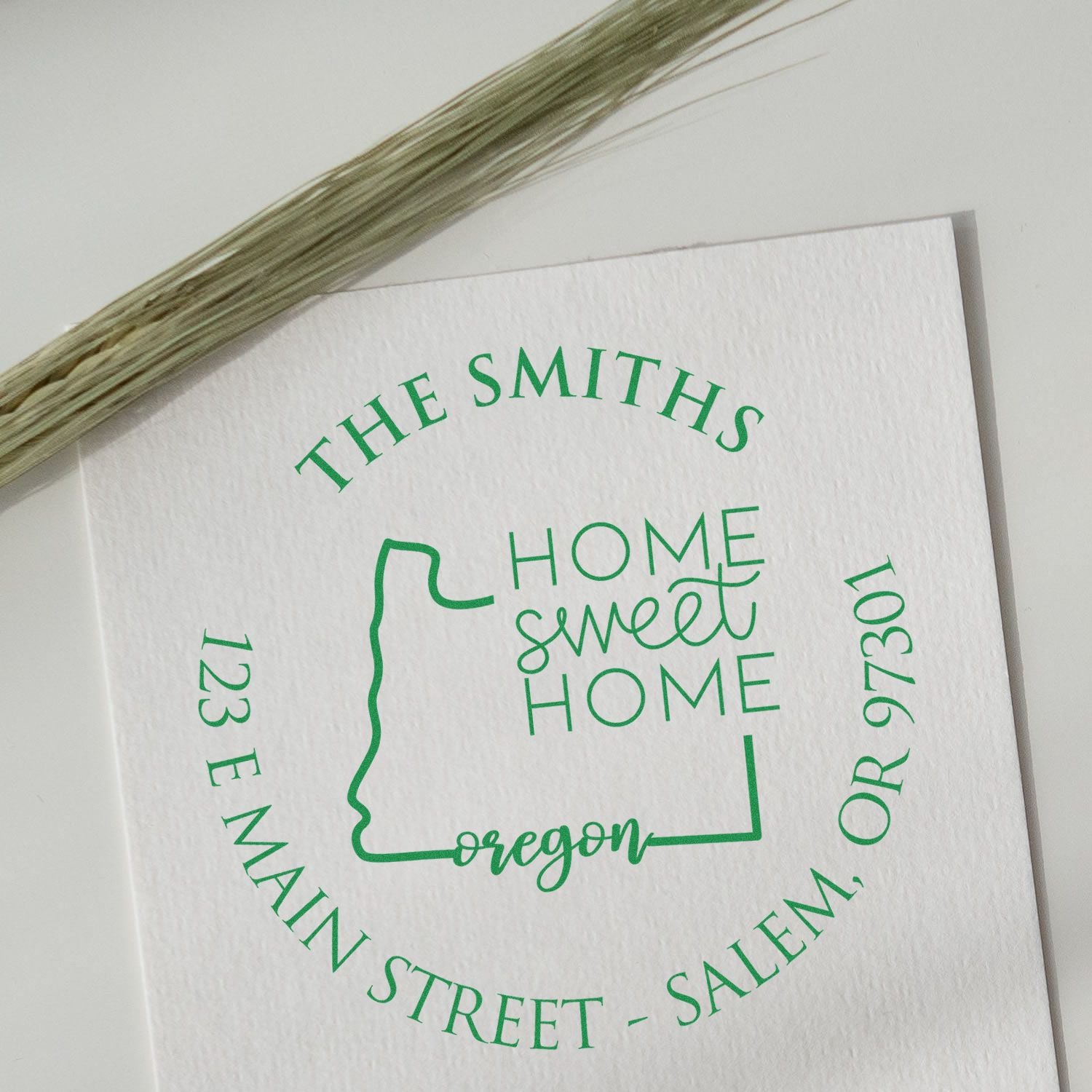 Self-Inking Round Oregon State Home Sweet Home Address Return Stamper