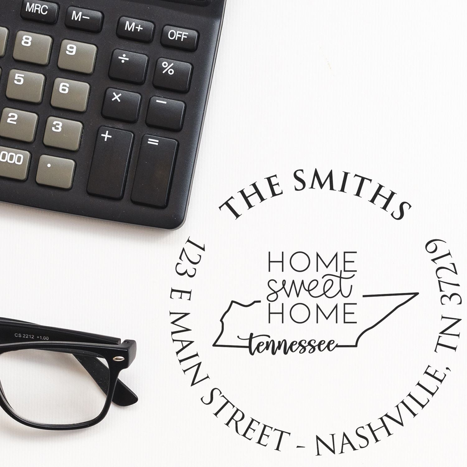 Slim Tennessee State Home Sweet Home Mailing Pre-Inked Stamp