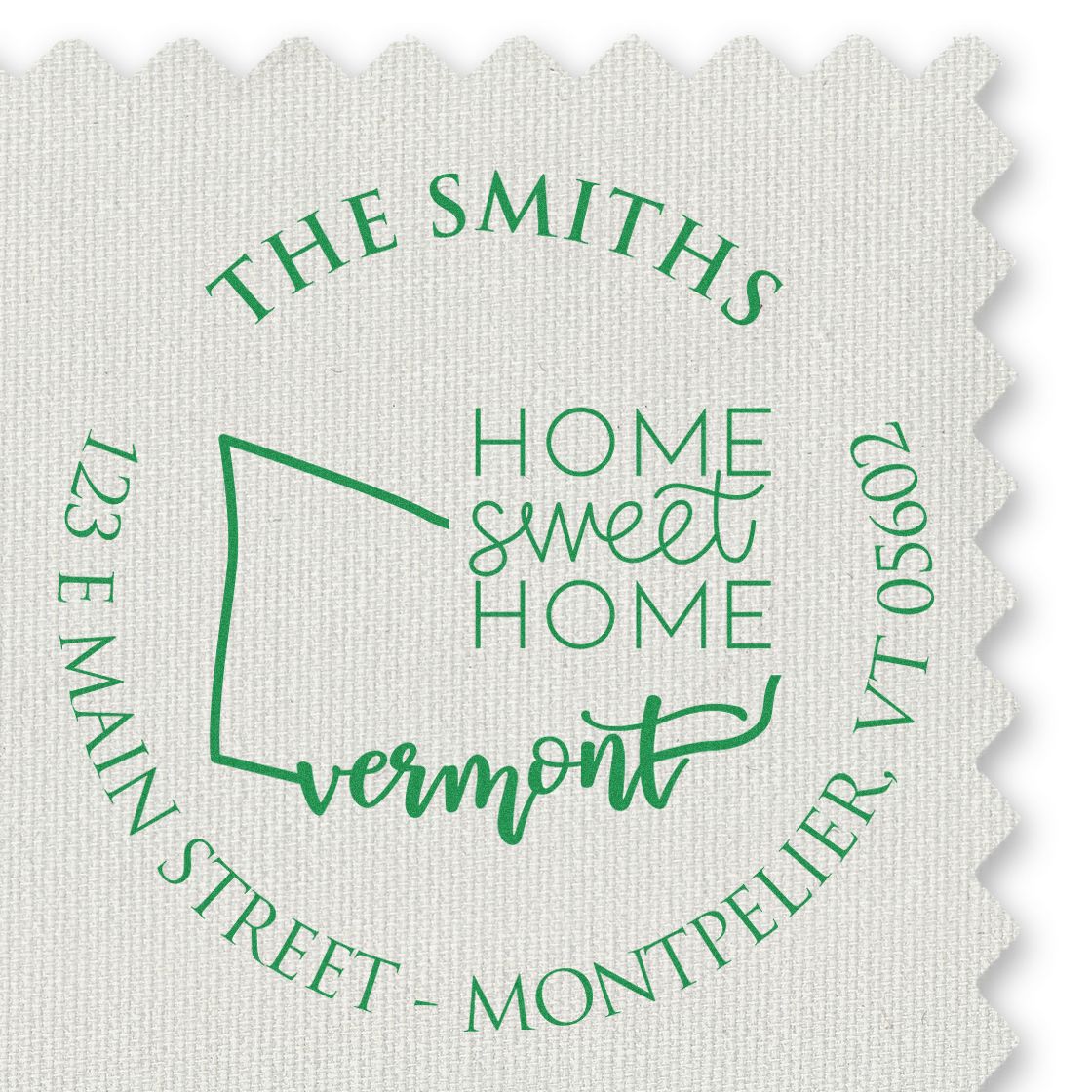 Self-Inking Round Vermont State Home Sweet Home Custom Address Return Stamp