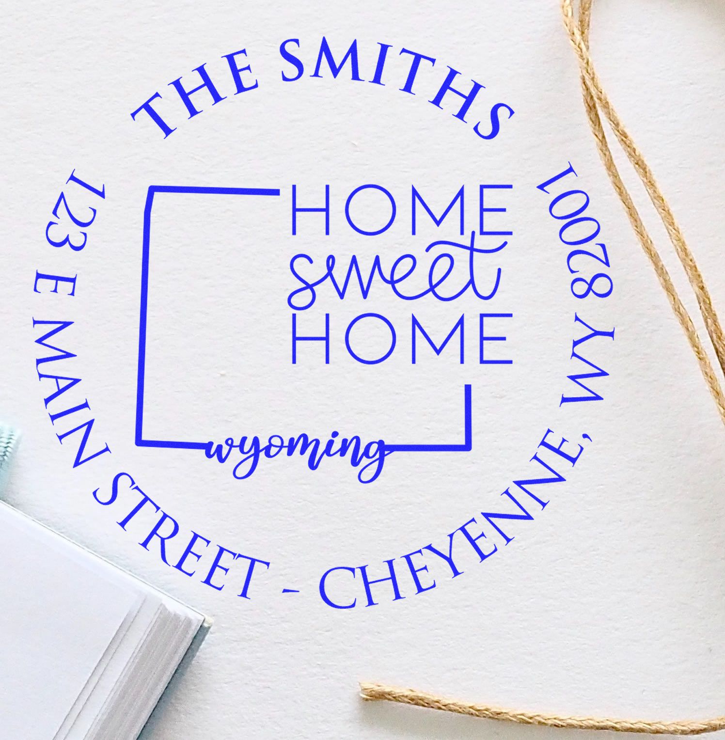 Self-Inking Round Wyoming State Home Sweet Home Custom Home Address For Envelopes Rubber Stamp