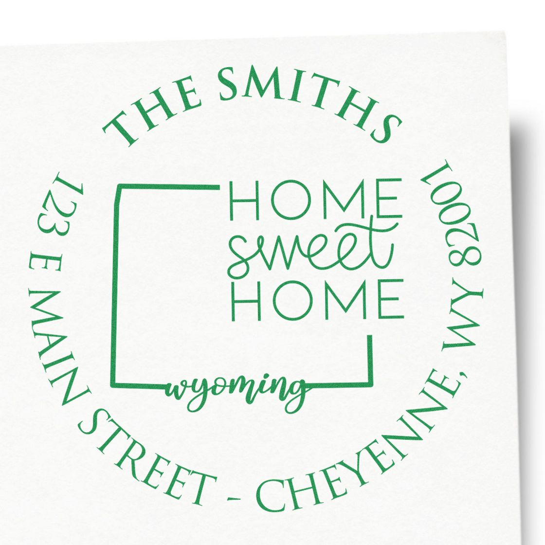 Self-Inking Round Wyoming State Home Sweet Home Custom Home Address For Envelopes Rubber Stamp