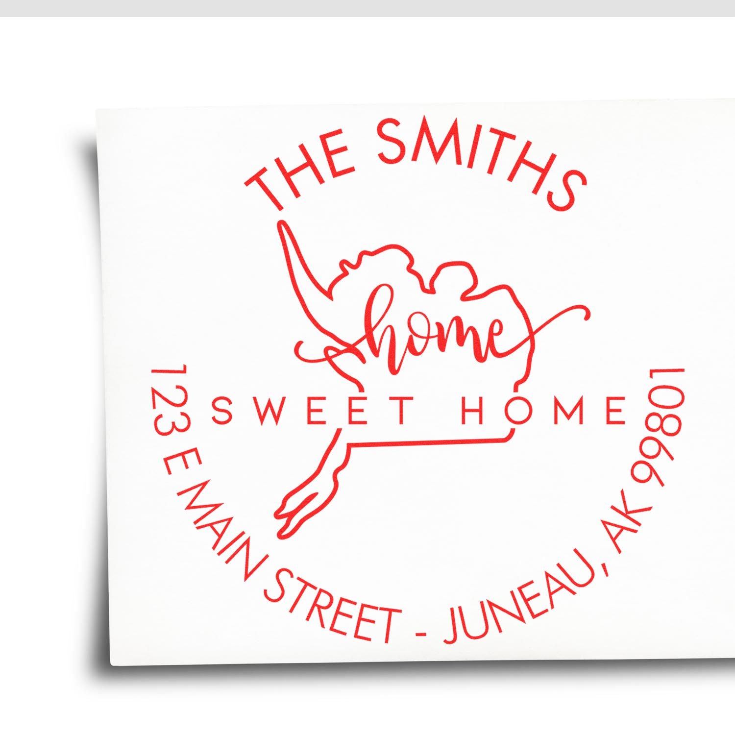 Slim Home Sweet Home for Alaska Personalized Address Label Stamp