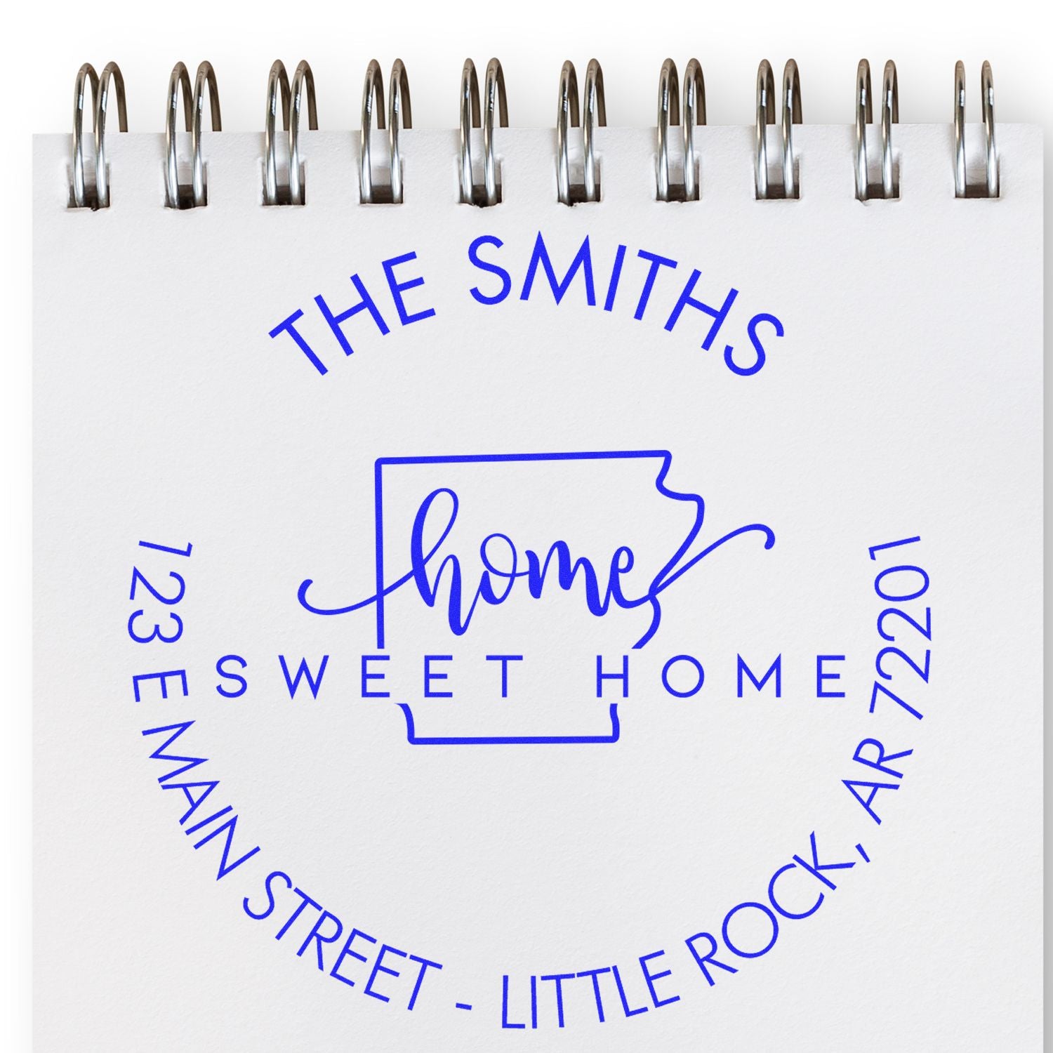 Self-Inking Round Home Sweet Home for Arkansas Custom Home Address Stamper