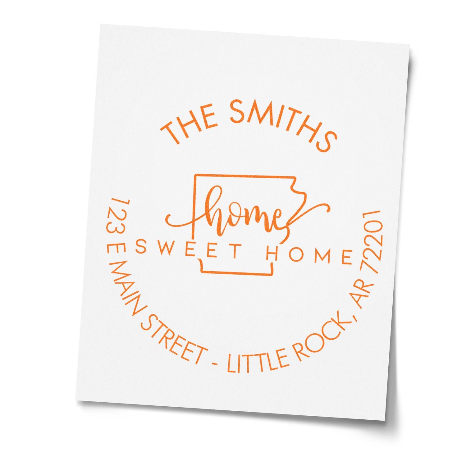 Slim Home Sweet Home for Arkansas Personalized Address Return Pre-Inked Stamp