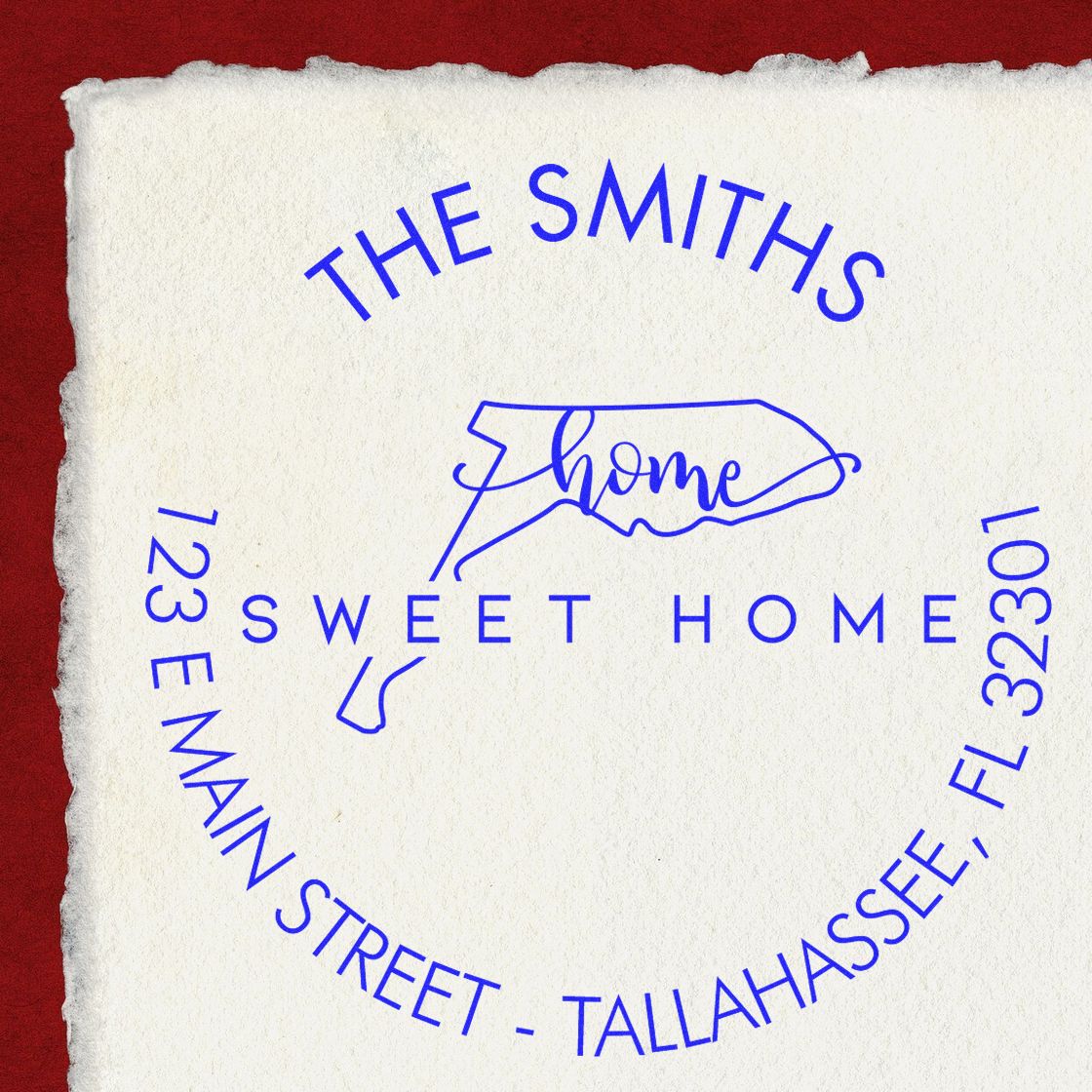 Round PSI Home Sweet Home for Florida Return Address Pre-Inked Stamp