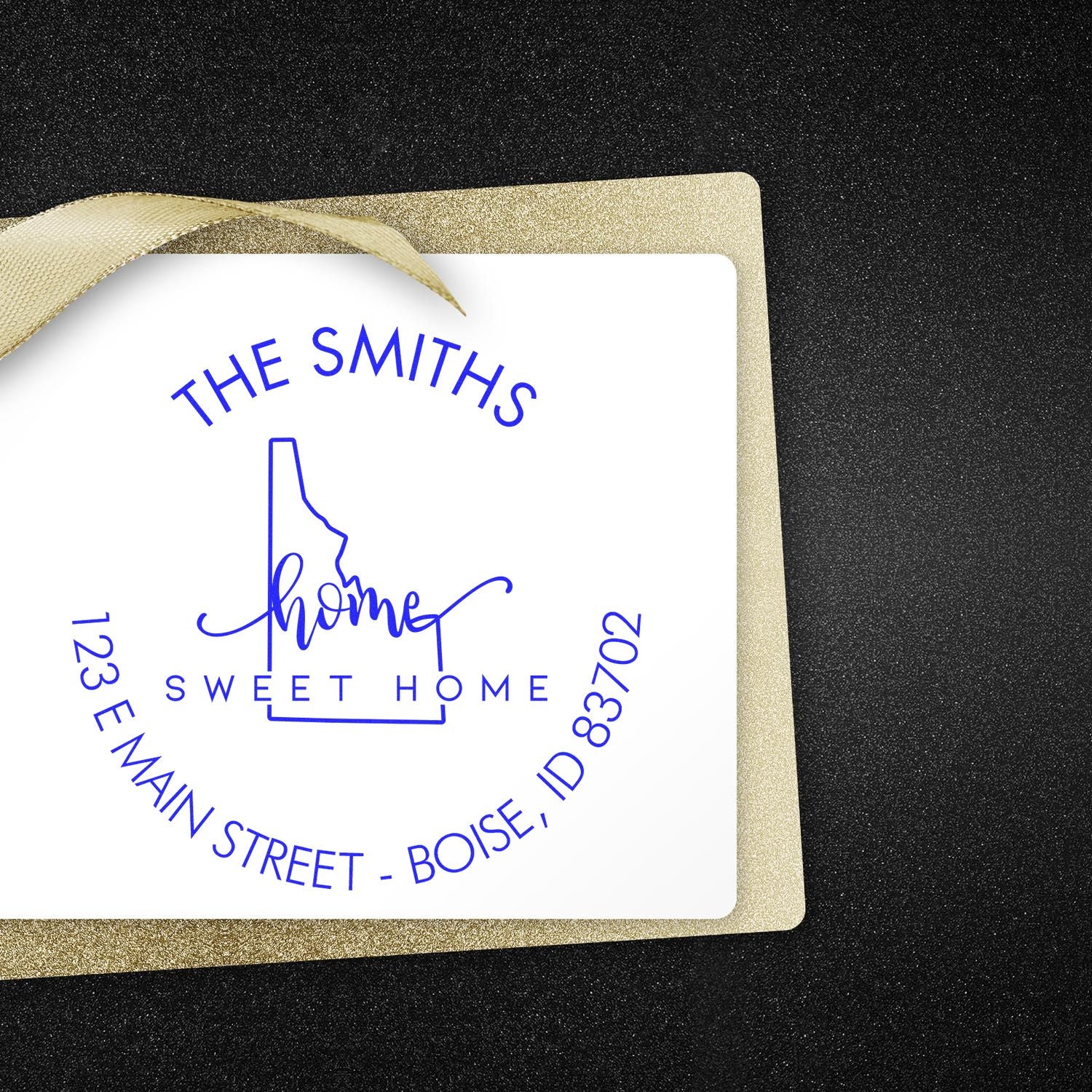 Self-Inking Round Home Sweet Home for Idaho Custom Mailing Address Stamp