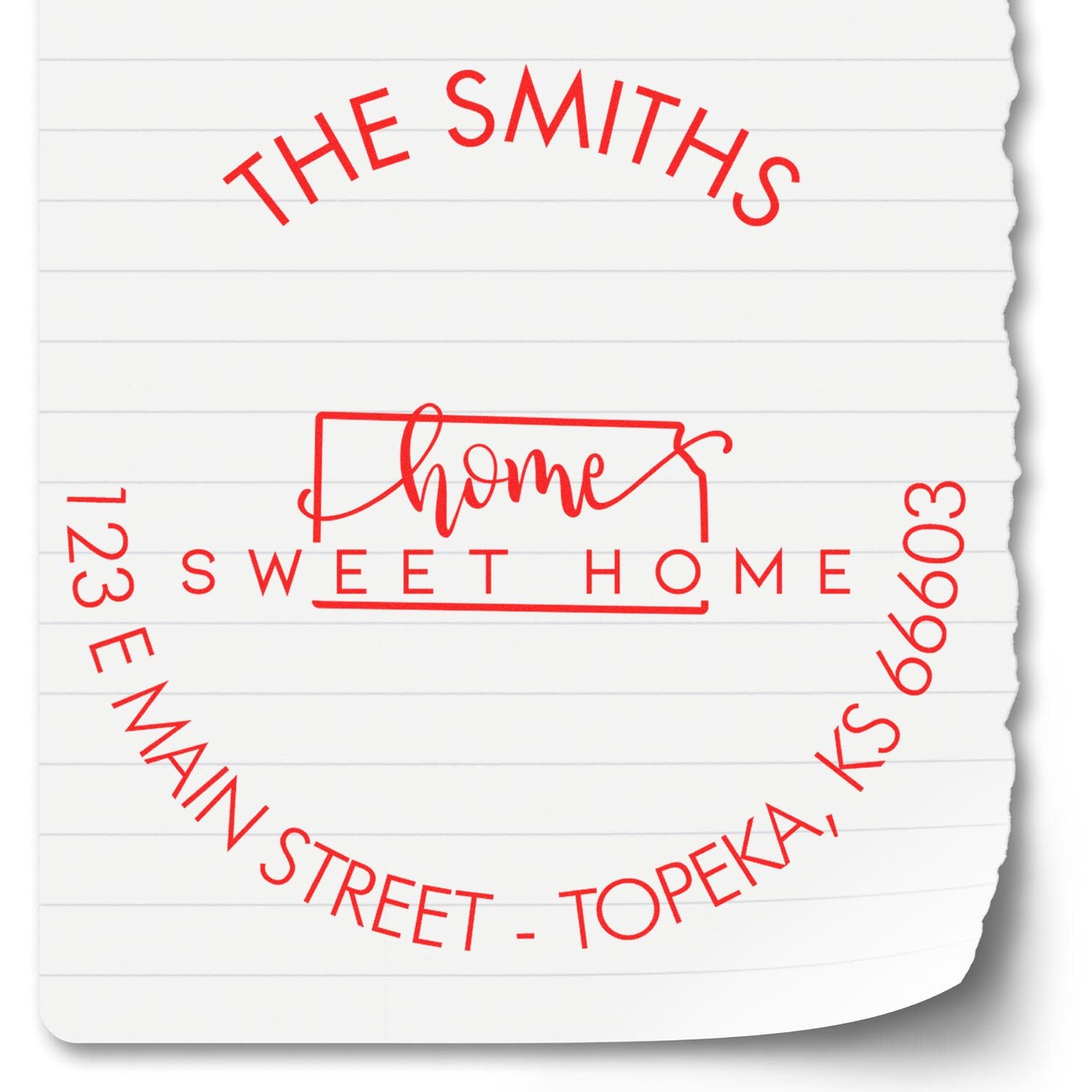 Slim Home Sweet Home for Kansas Personalized Mail Address Pre-Inked Stamp