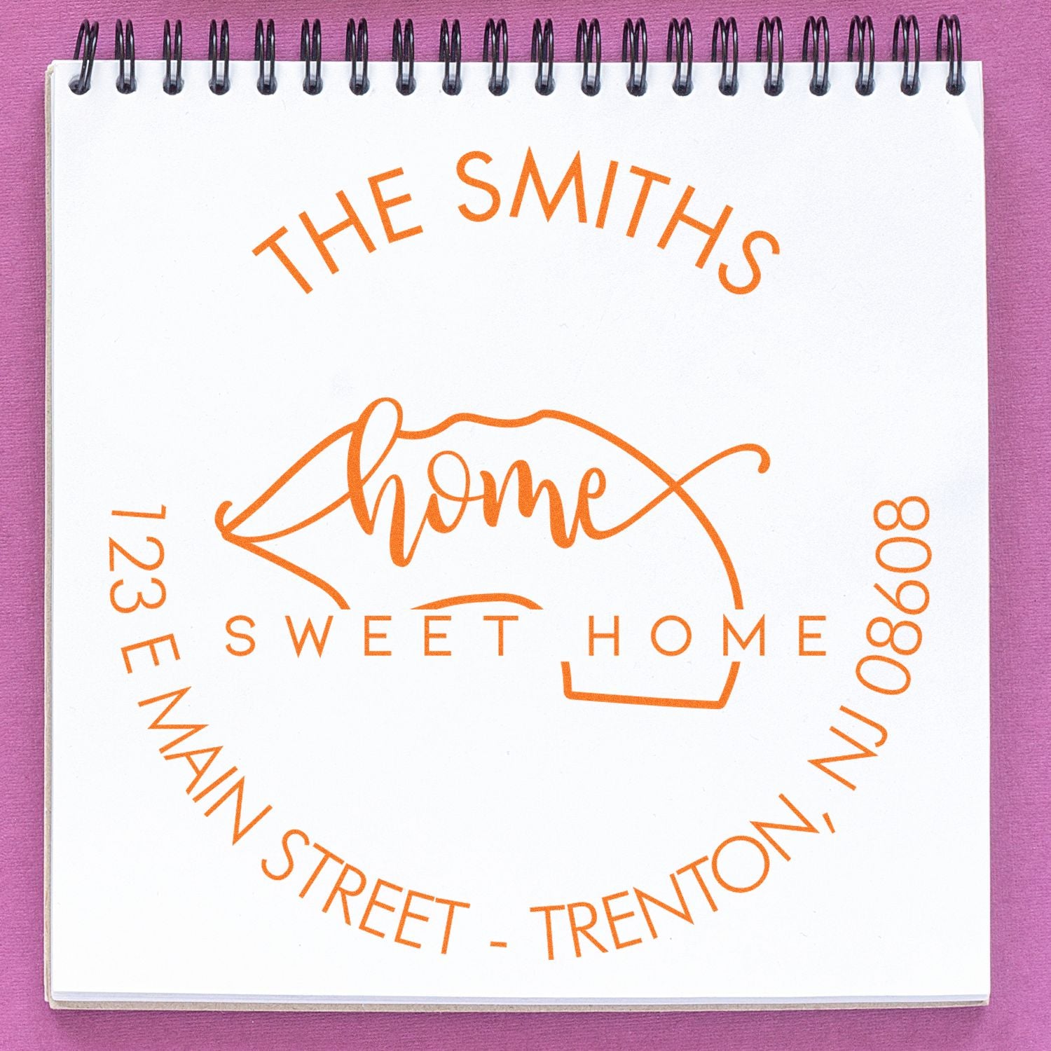 Round PSI Home Sweet Home for New Jersey Custom Home Address For Envelopes Pre-Inked Stamp