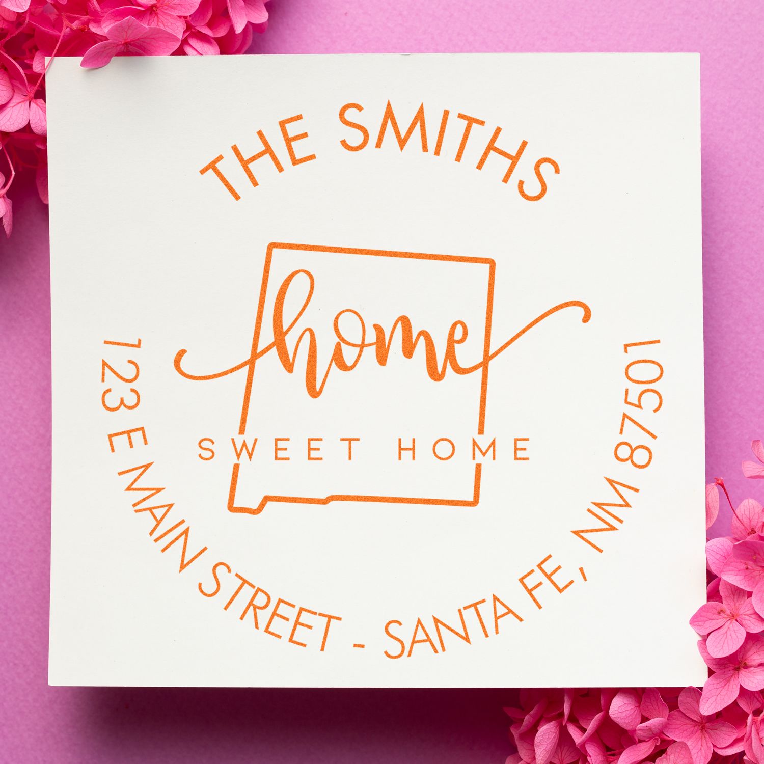 Round PSI Home Sweet Home for New Mexico Custom Home Address For Envelopes Stamp