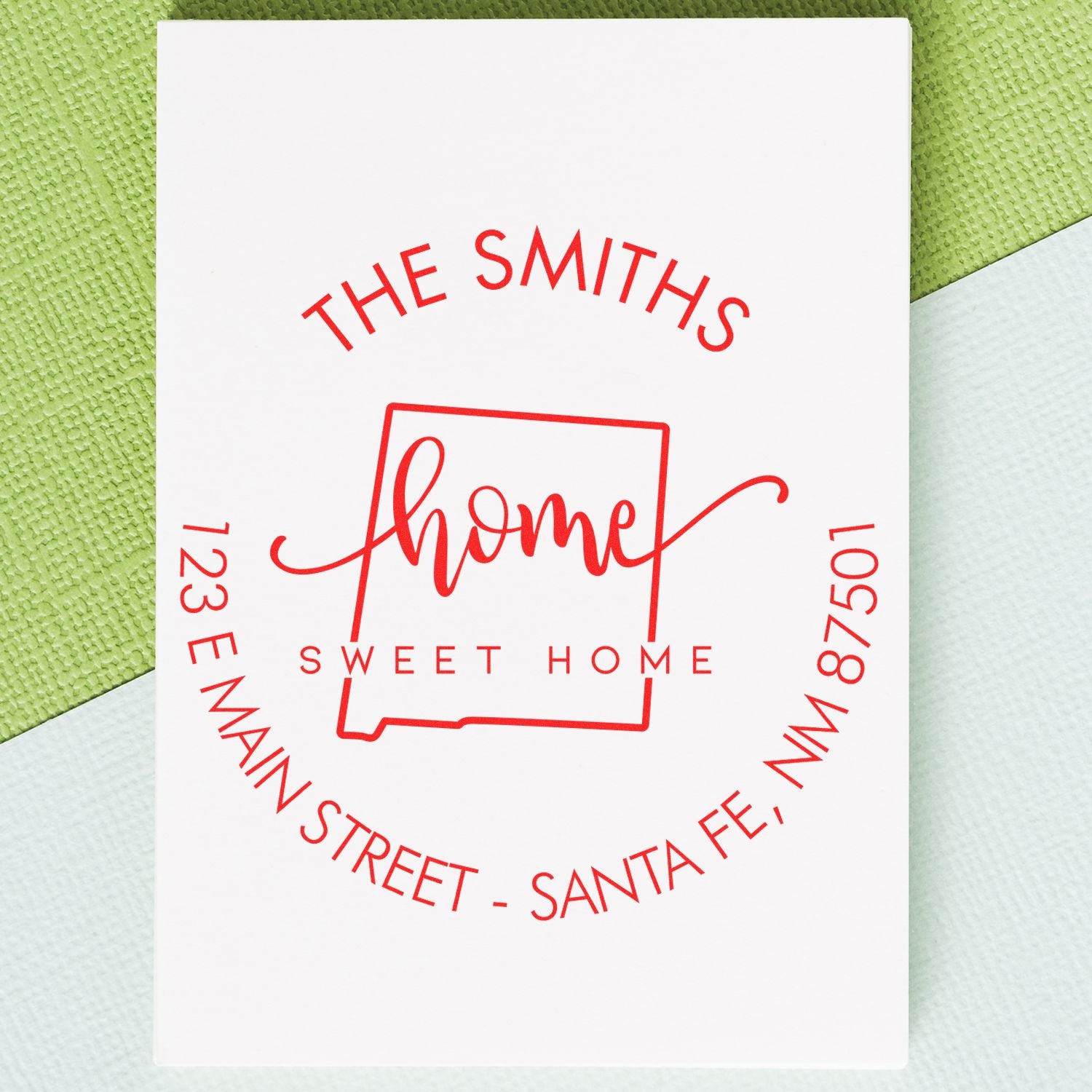 Round PSI Home Sweet Home for New Mexico Custom Home Address For Envelopes Stamp