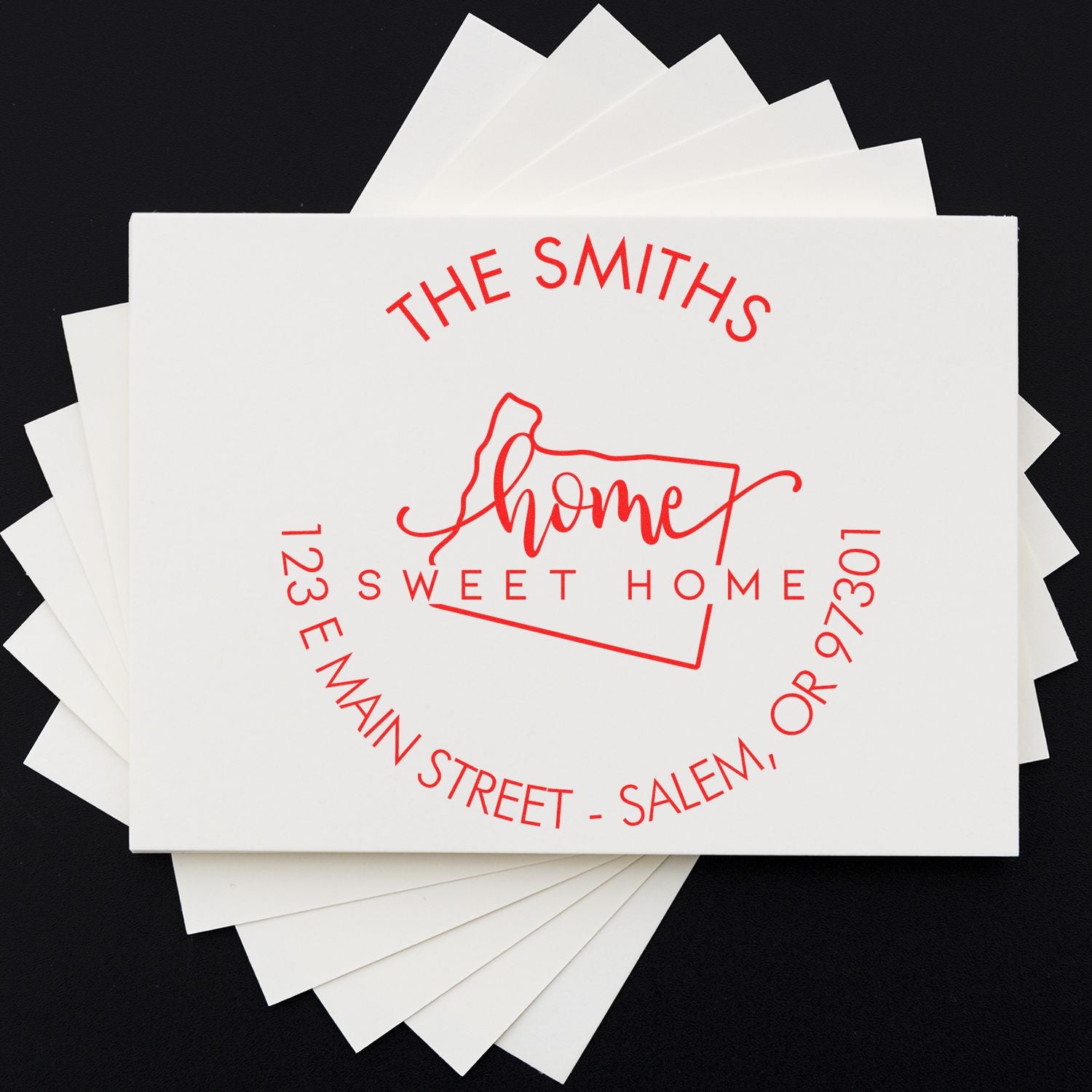 Slim Home Sweet Home for Oregon Personalized Return Address Pre-Inked Stamp