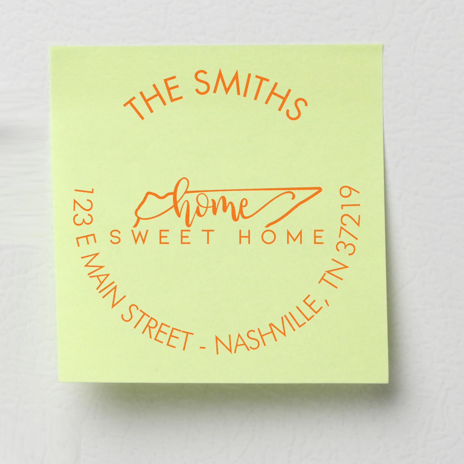 Round PSI Home Sweet Home for Tennessee Custom Mailing Address Pre-Inked Stamp