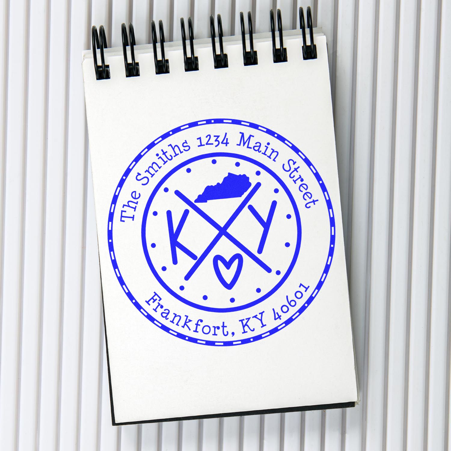 Slim Kentucky State Cross Custom Mail Address Stamp